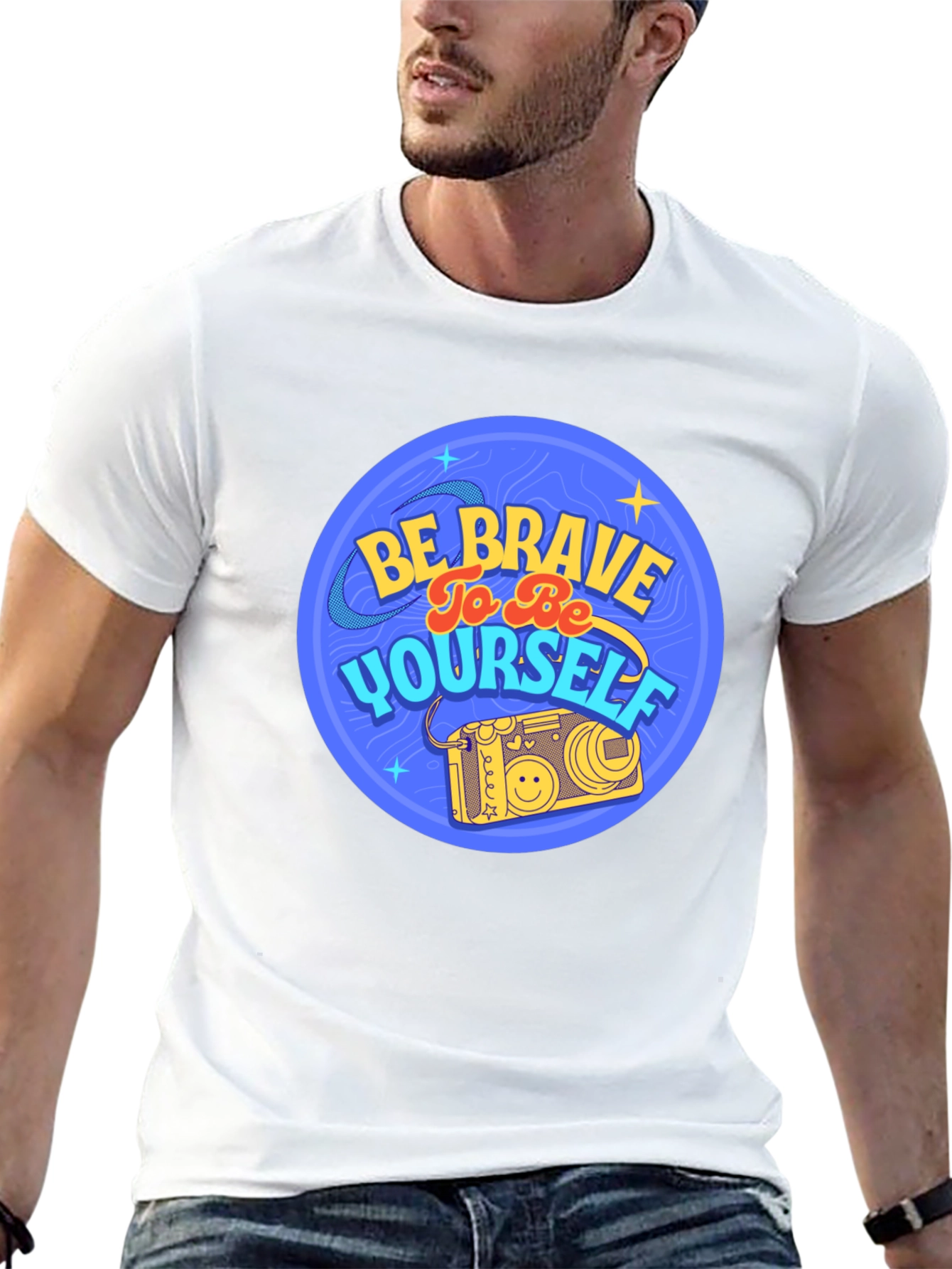 Black Be Brave To Be Yourself Black T-Shirt view 13