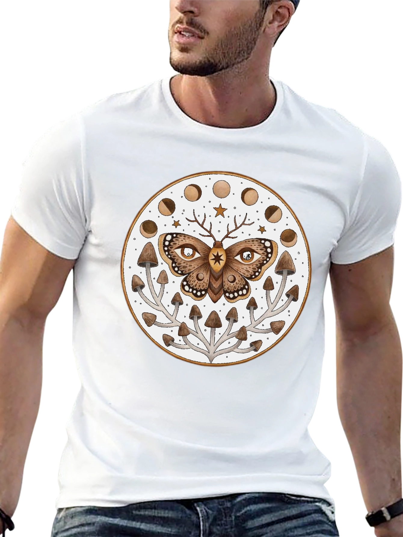 Moth Moon Phase Mushroom T-Shirt - 13