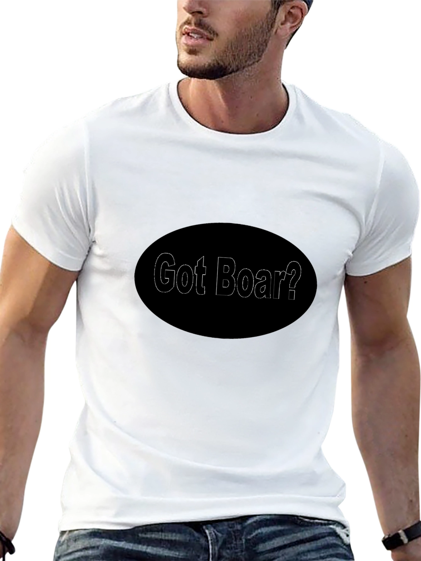 Black Got Boar? Black Graphic T-Shirt for Men view 13