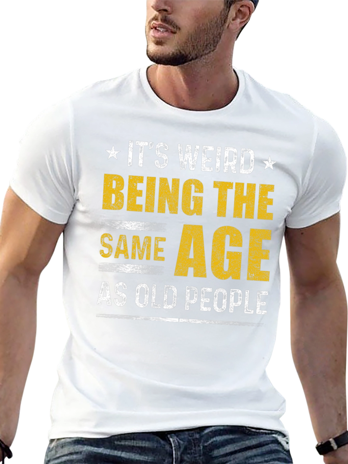 Black It's Weird Being The Same Age As Old People Funny T-Shirt view 13