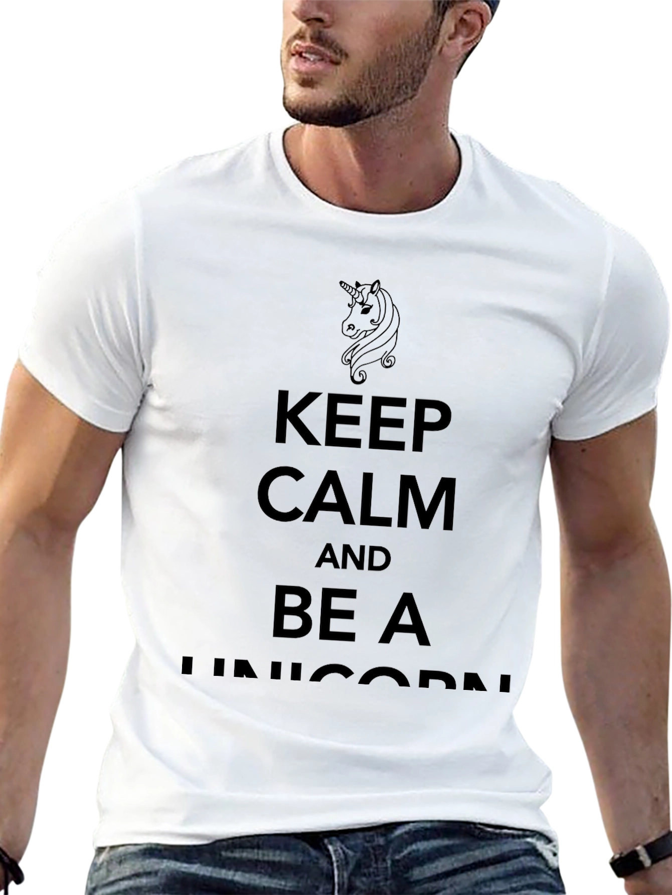 Black Keep Calm and Be A Unicorn T-Shirt view 13