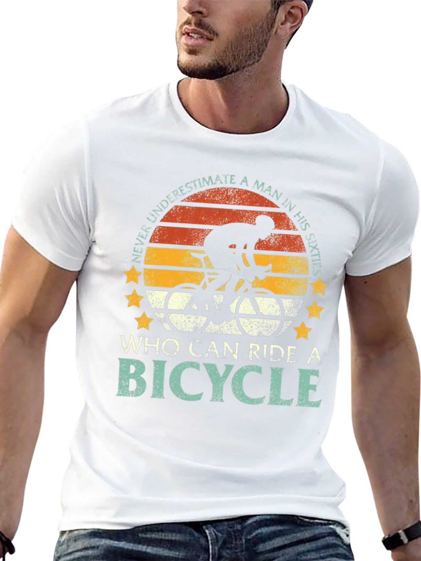 Black Never Underestimate Bicyclist T-Shirt view 13