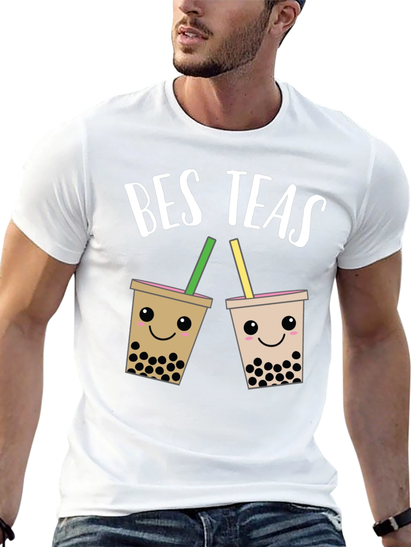 Black Bes Teas Bubble Tea Graphic T-Shirt view 13