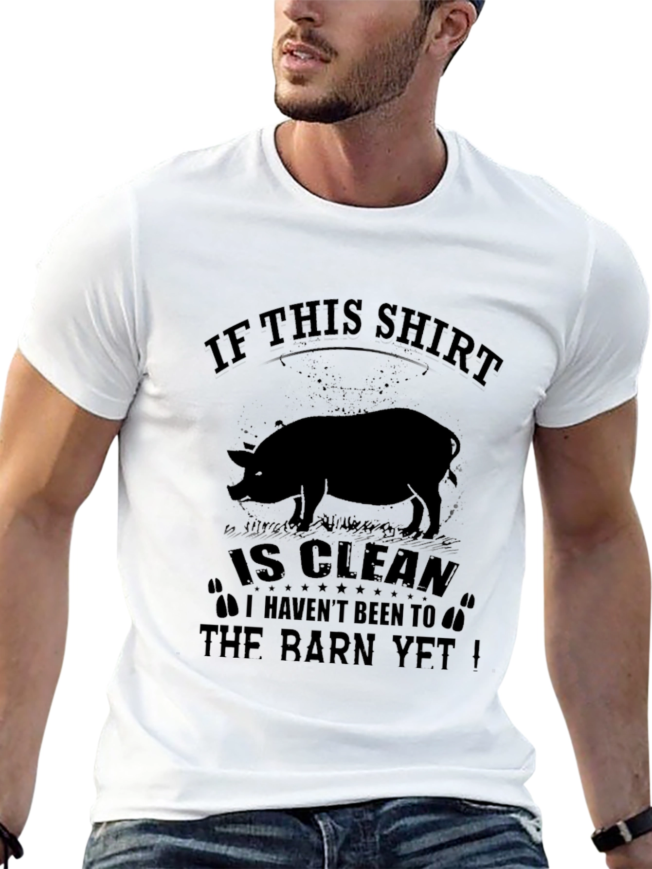 Black Funny Pig T-Shirt: If This Shirt Is Clean... view 13