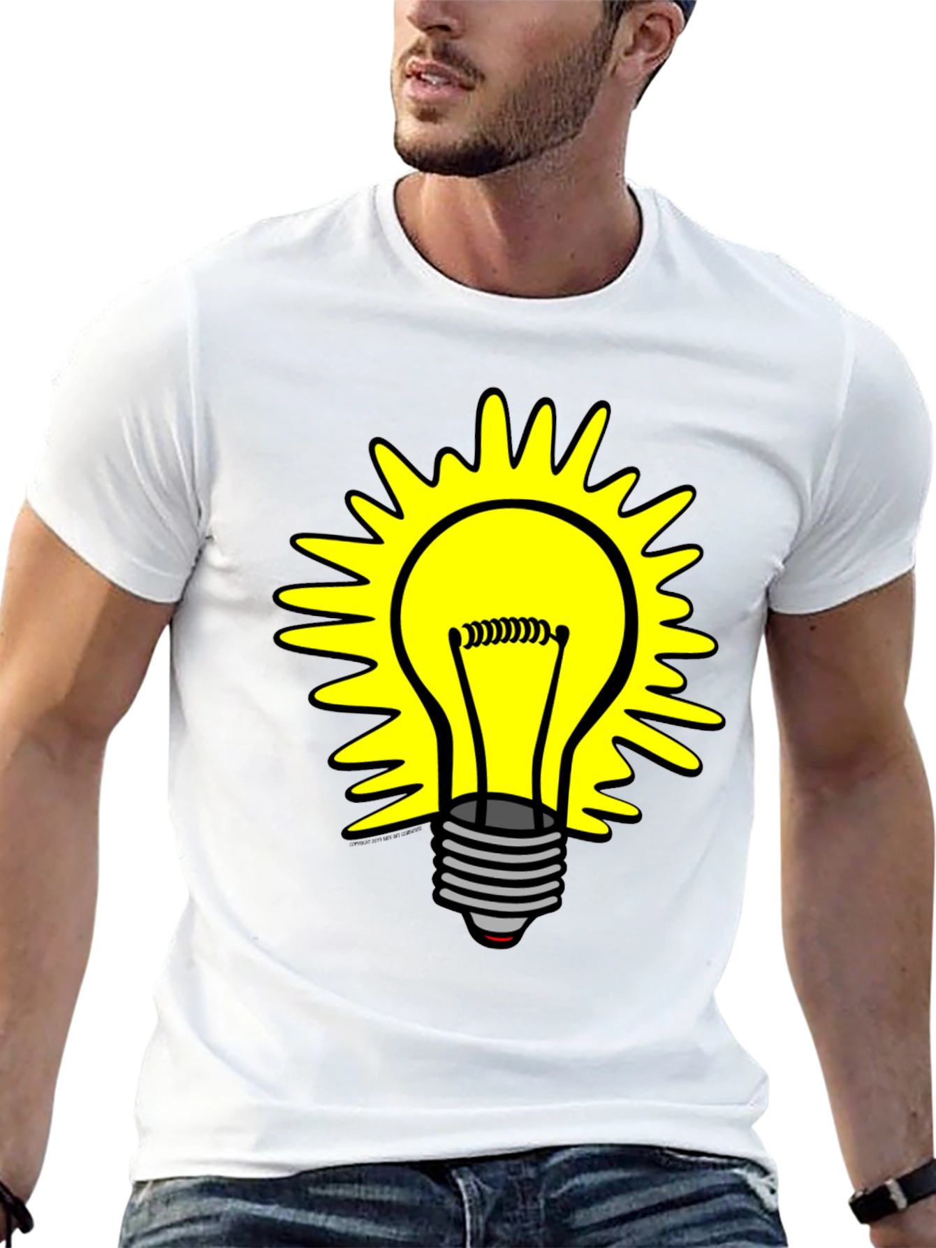 Black Bright Idea T-Shirt - Graphic Lightbulb Design view 13