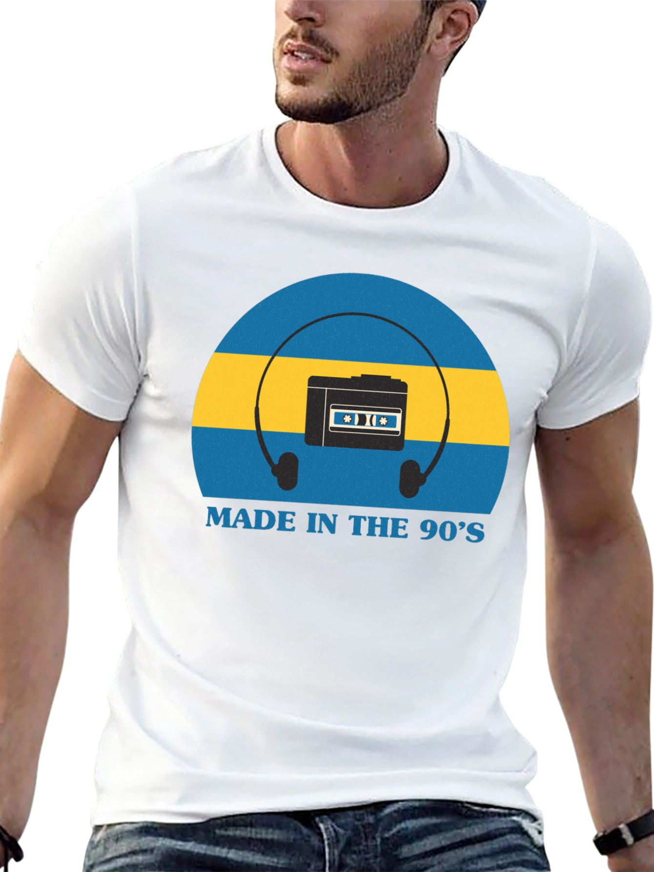 Black Retro 90s Cassette Player T-Shirt view 13