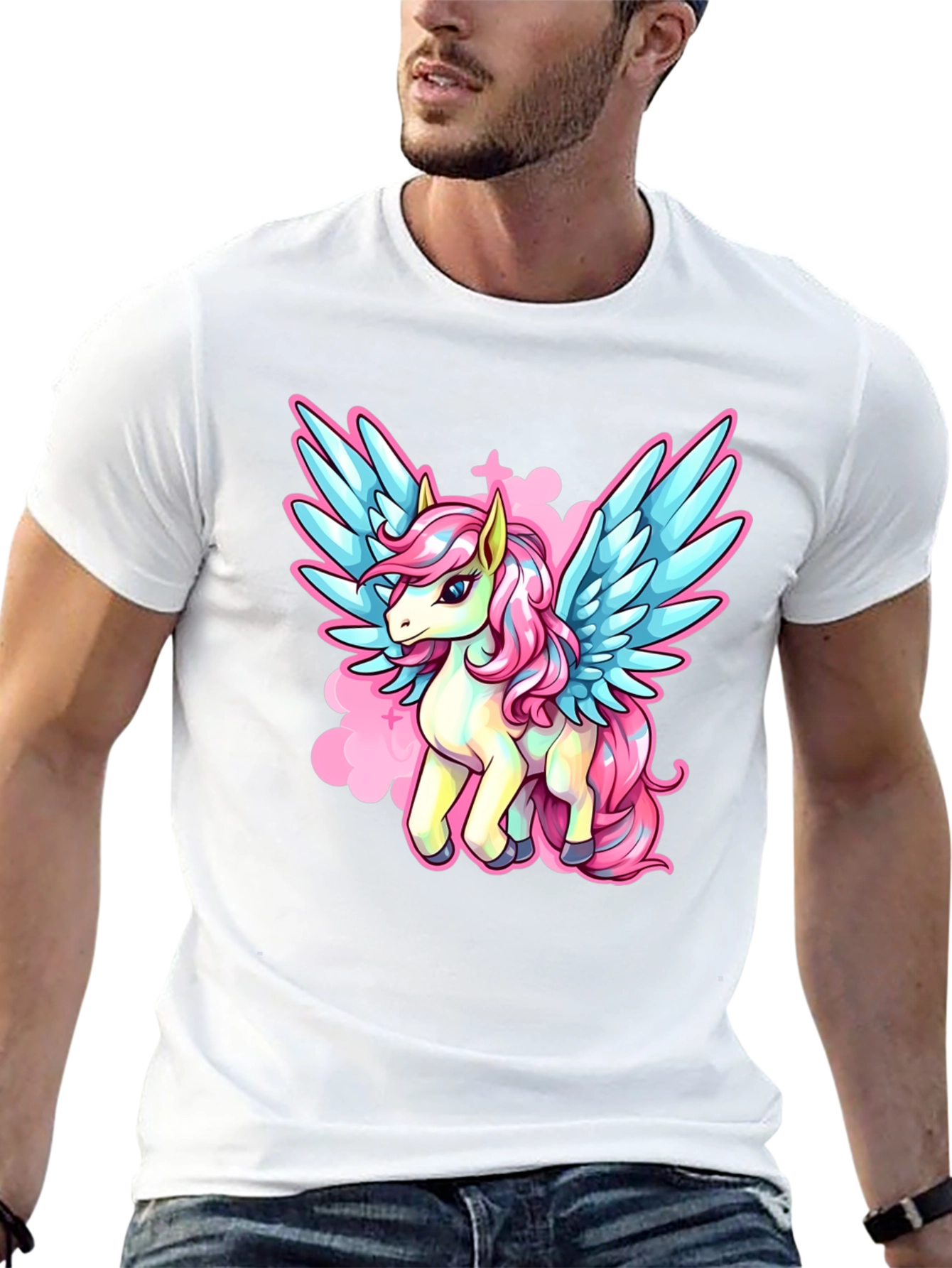 Black Unicorn Pegasus Graphic T-Shirt view 13