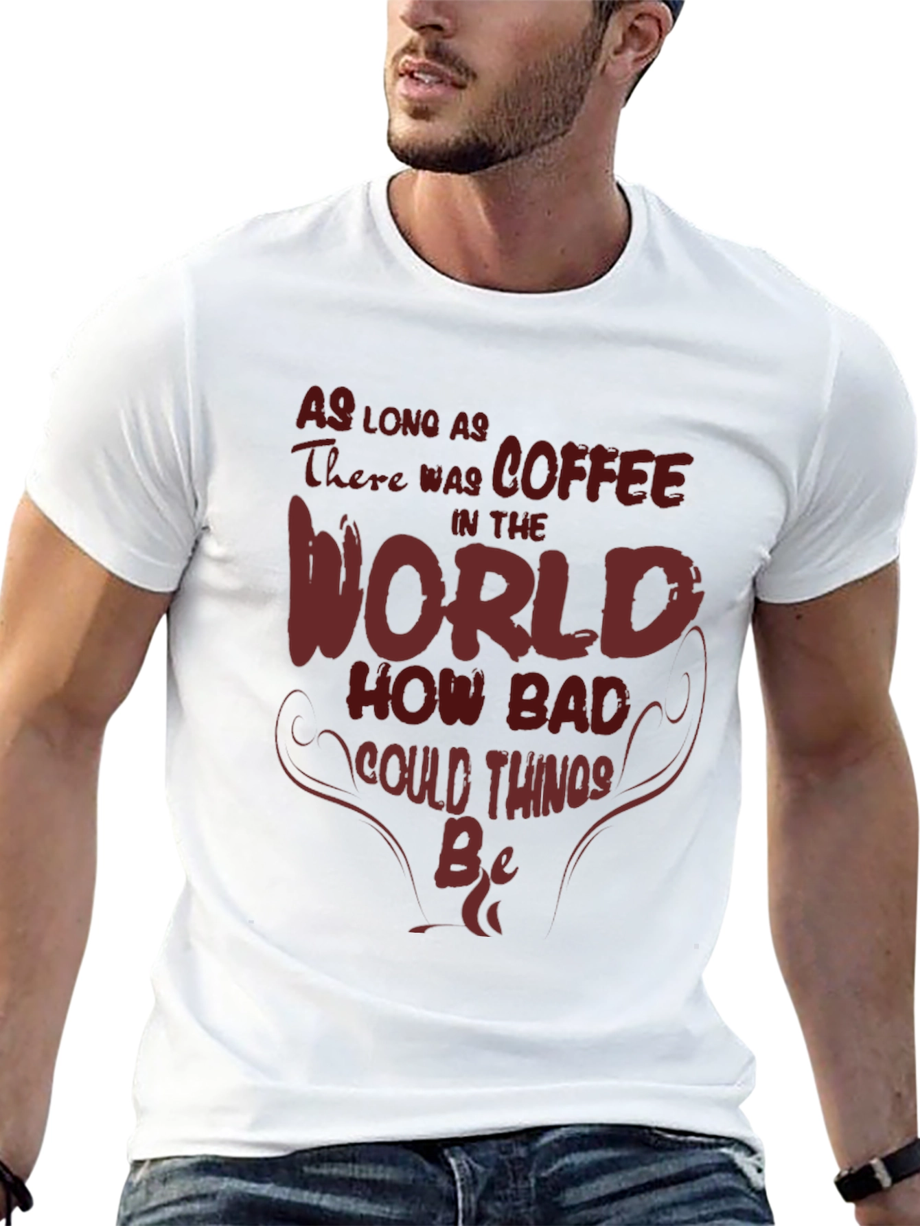 Black Coffee World T-Shirt - Funny Slogan Tee view 13