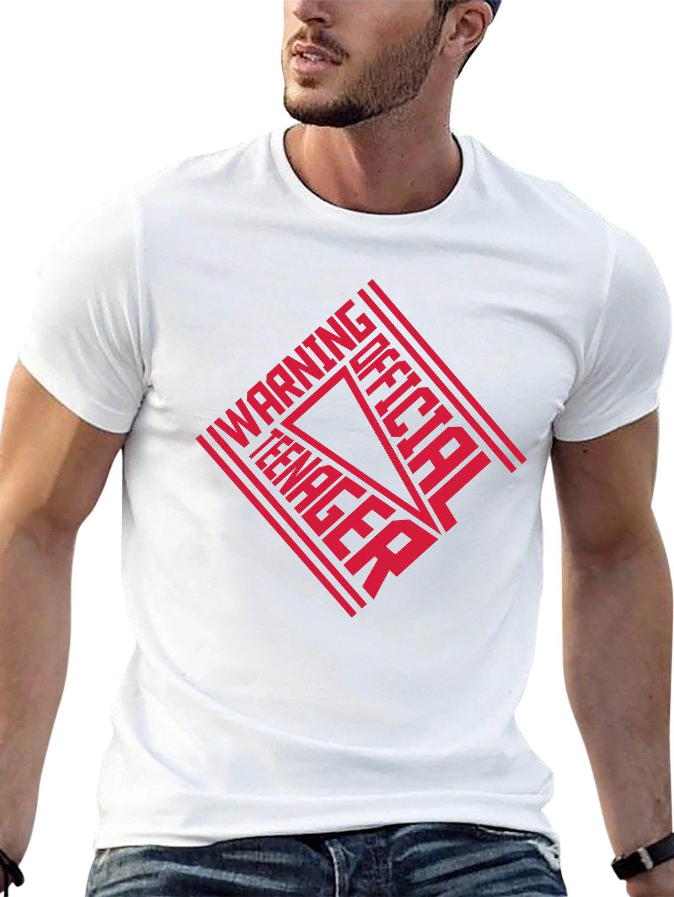 Black Official Teenager T-Shirt: Warning Style view 13