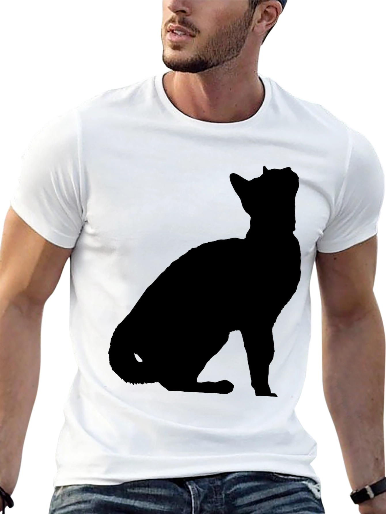 Black Black Cat Silhouette T-Shirt view 13