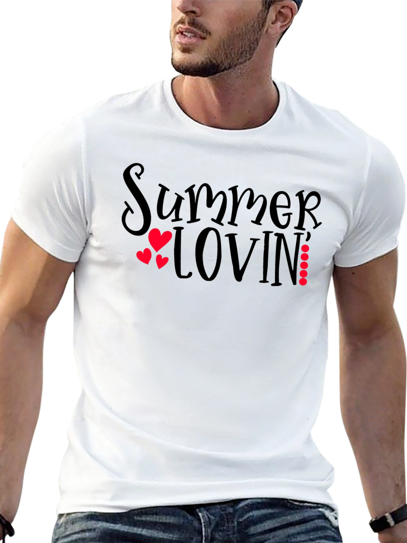 Black Summer Lovin' Graphic Tee - Black Unisex T-Shirt view 13