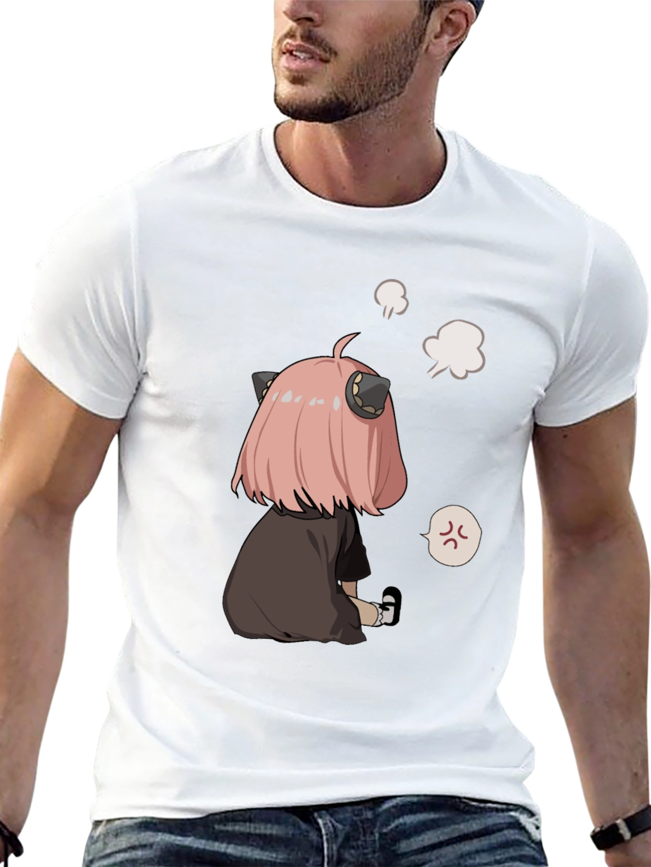Black Anime Character Graphic Print Black T-Shirt view 13