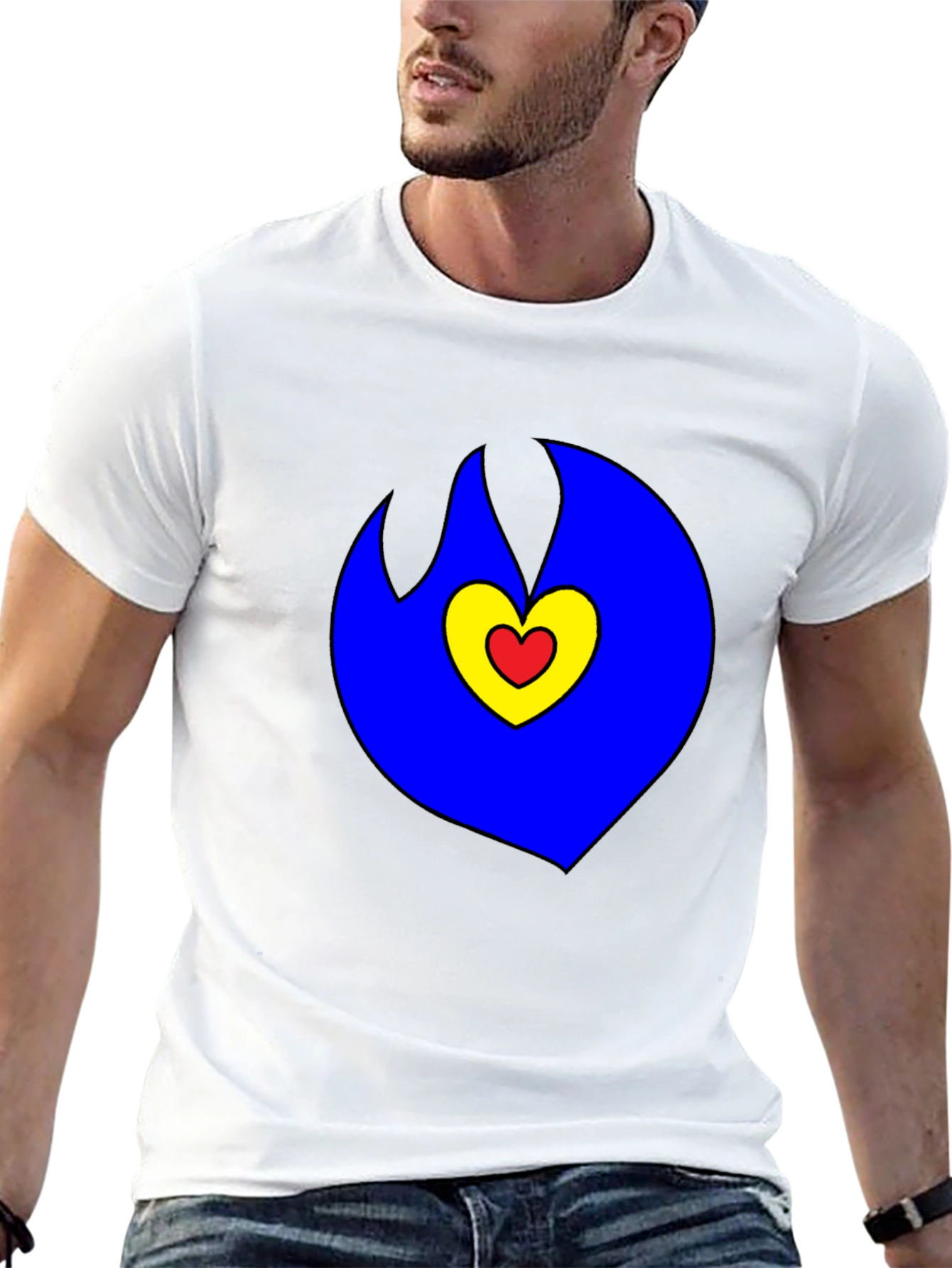 Black Heart Flame Graphic Tee - Bold & Unique Design view 13