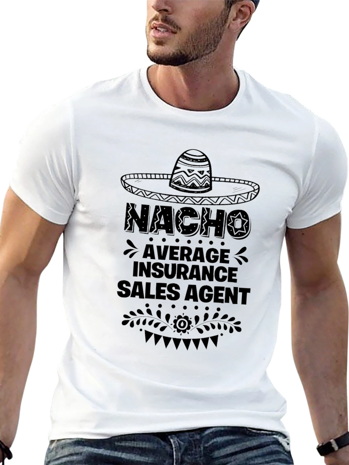 Black Nacho Average Insurance Sales Agent T-Shirt view 13