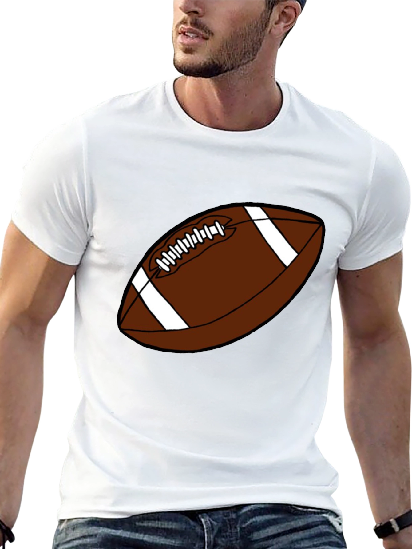 Black Football Graphic T-Shirt - Black Casual Tee view 13