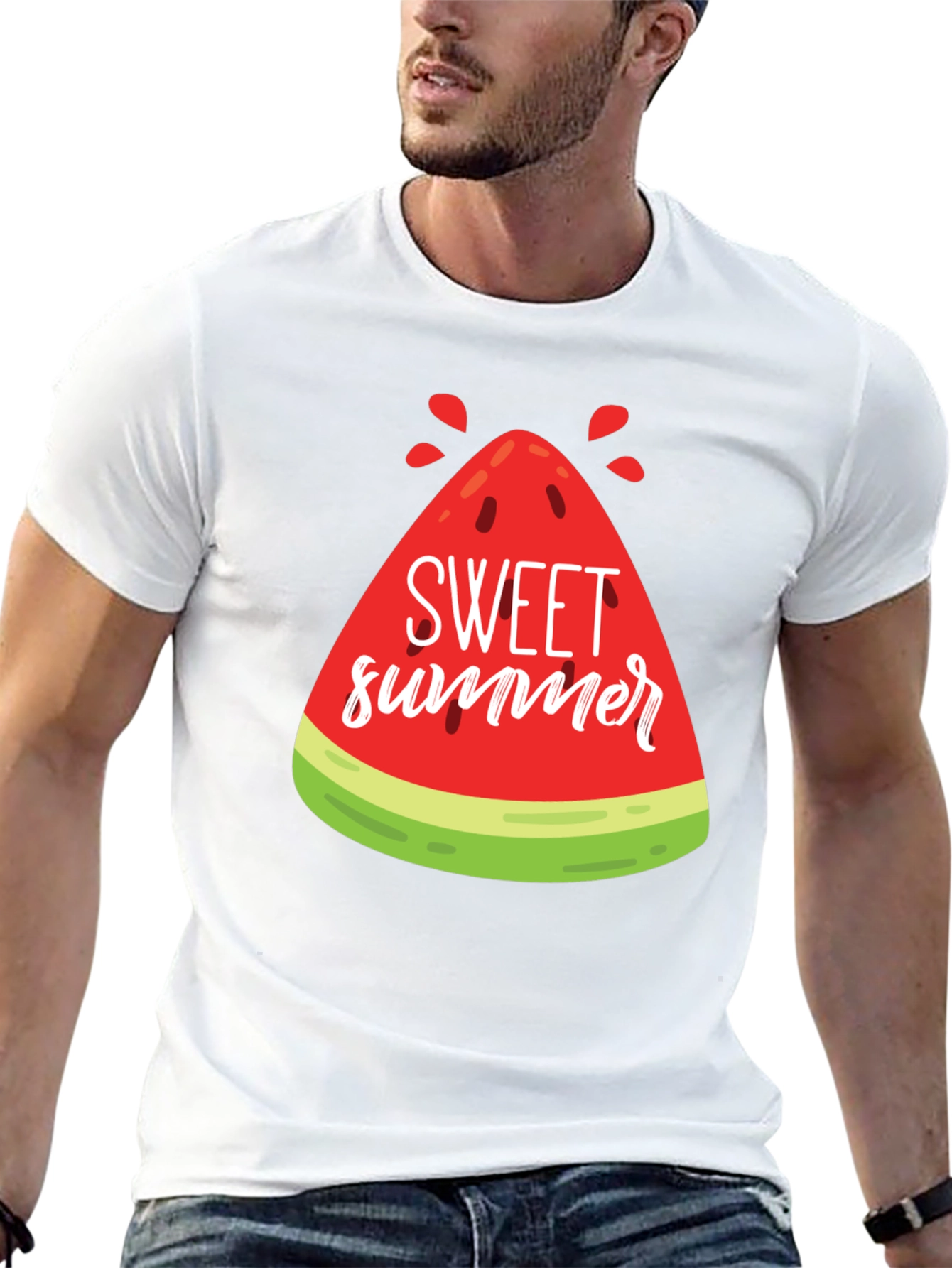 Black Sweet Summer Watermelon Graphic Tee view 13