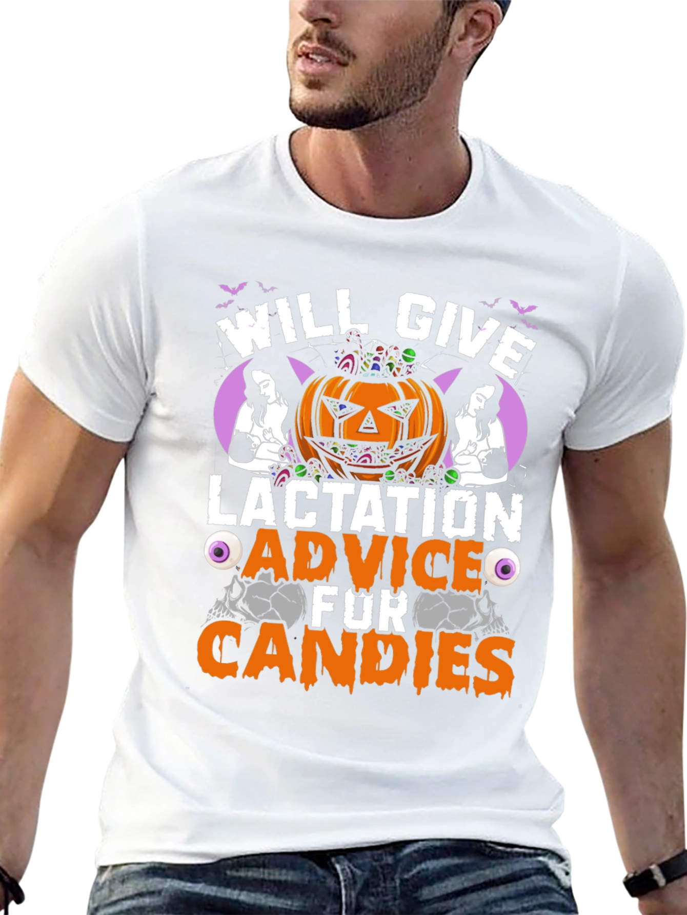 Black Lactation Advice for Candies Halloween T-Shirt view 13