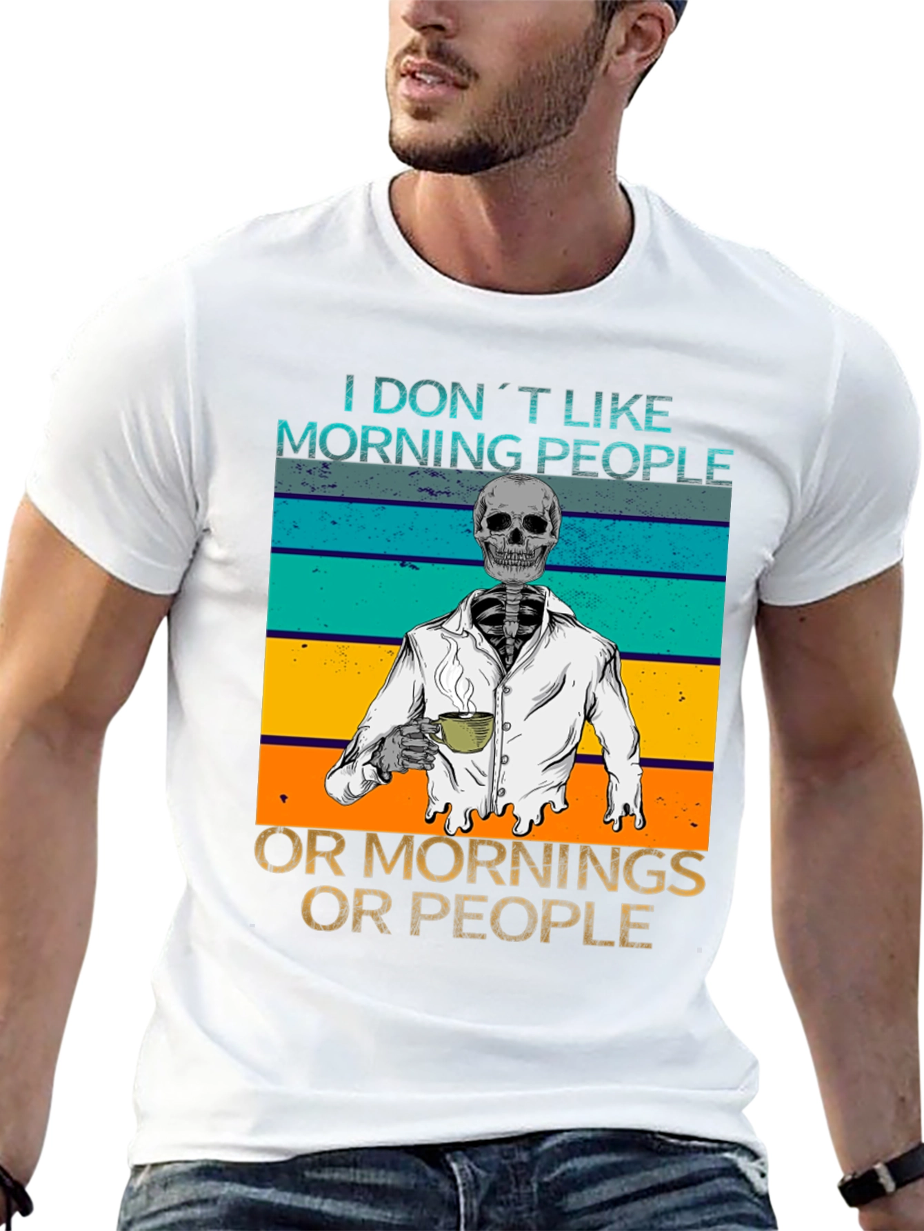 Black I Don't Like Morning People Graphic Tee view 13