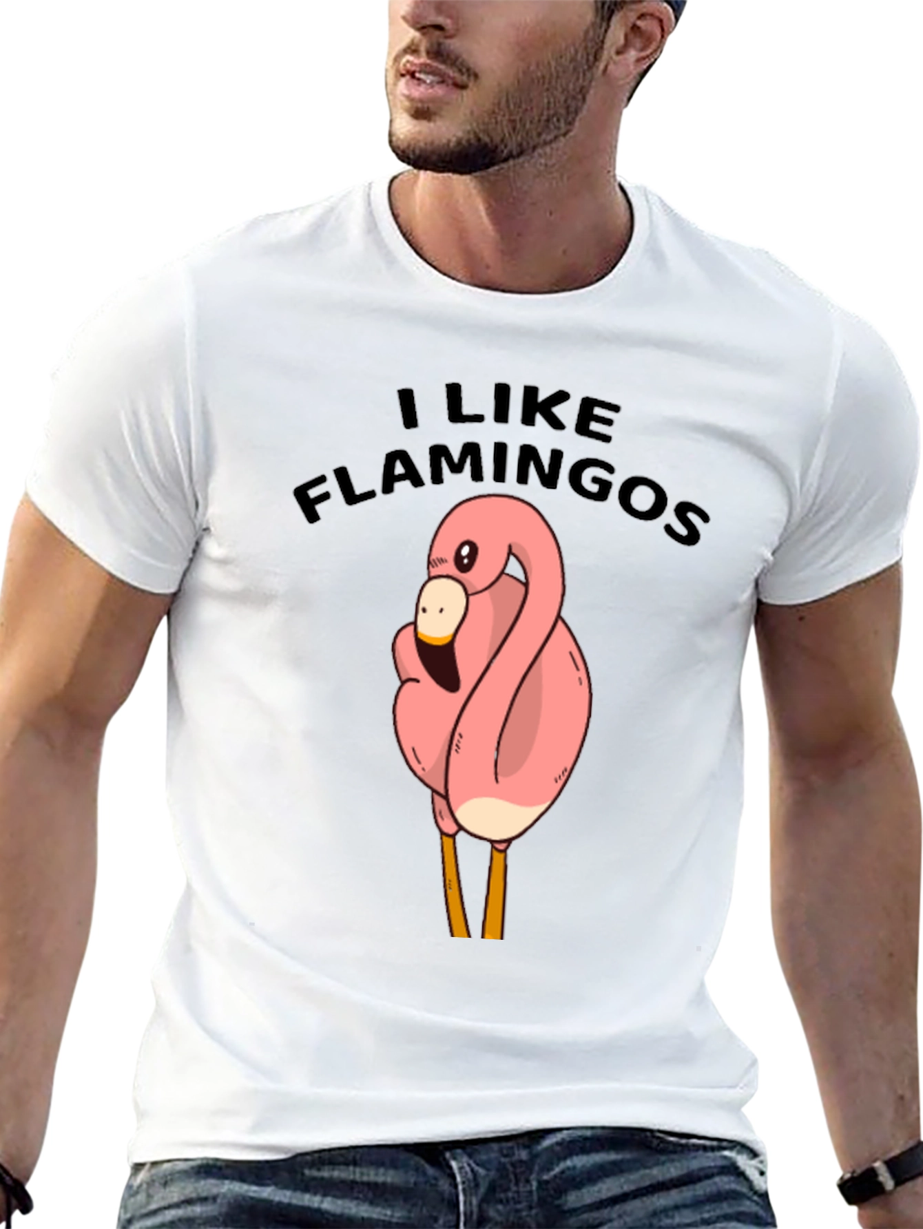 Black I Like Flamingos Black T-Shirt view 13