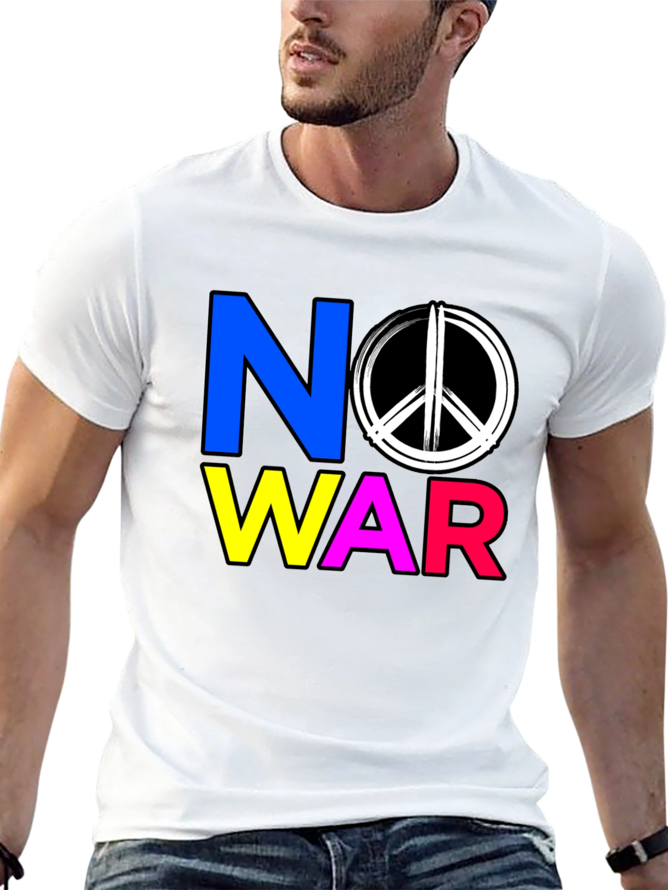 Black No War Graphic T-Shirt - Peace Symbol Tee view 13