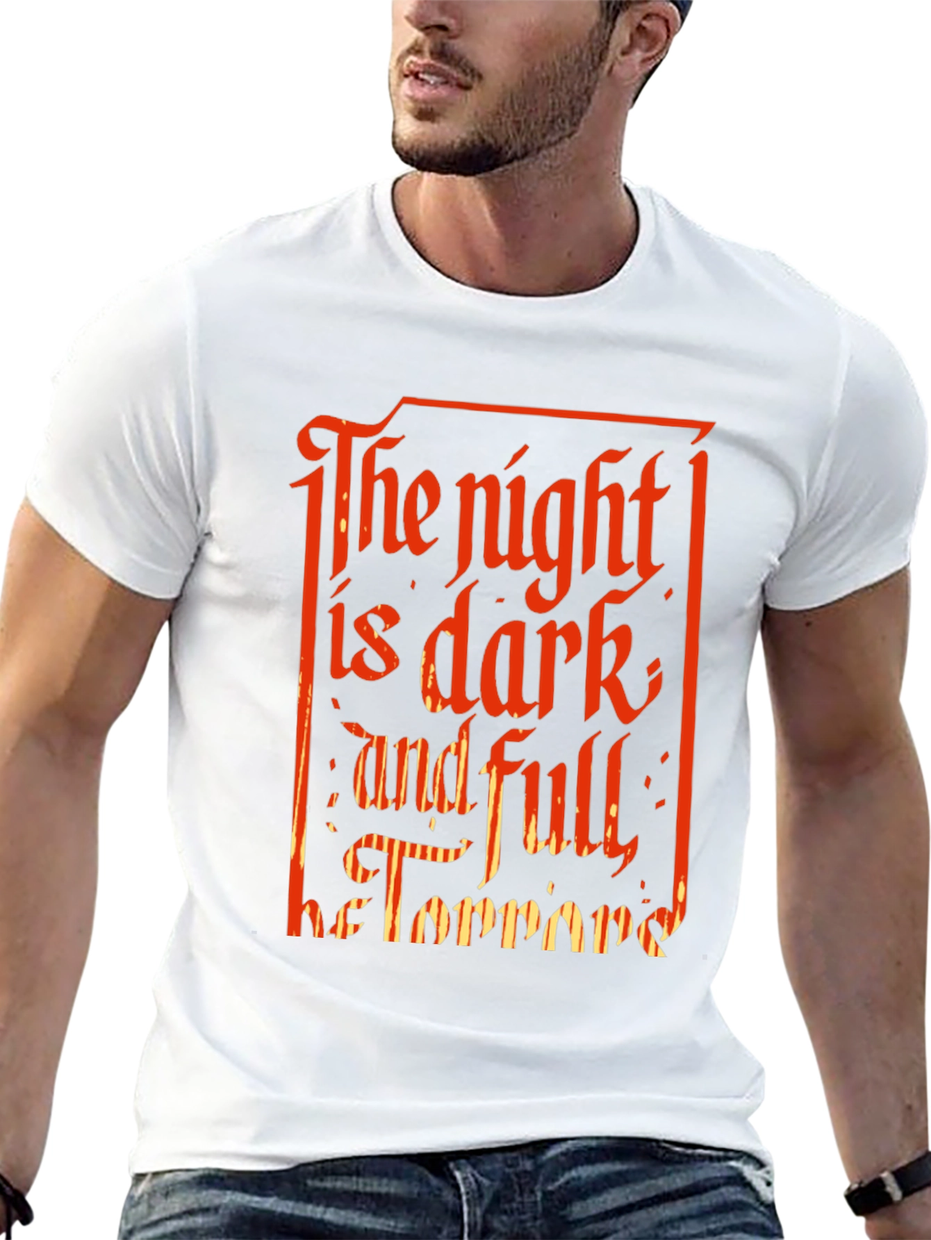 Black The Night is Dark T-Shirt view 13