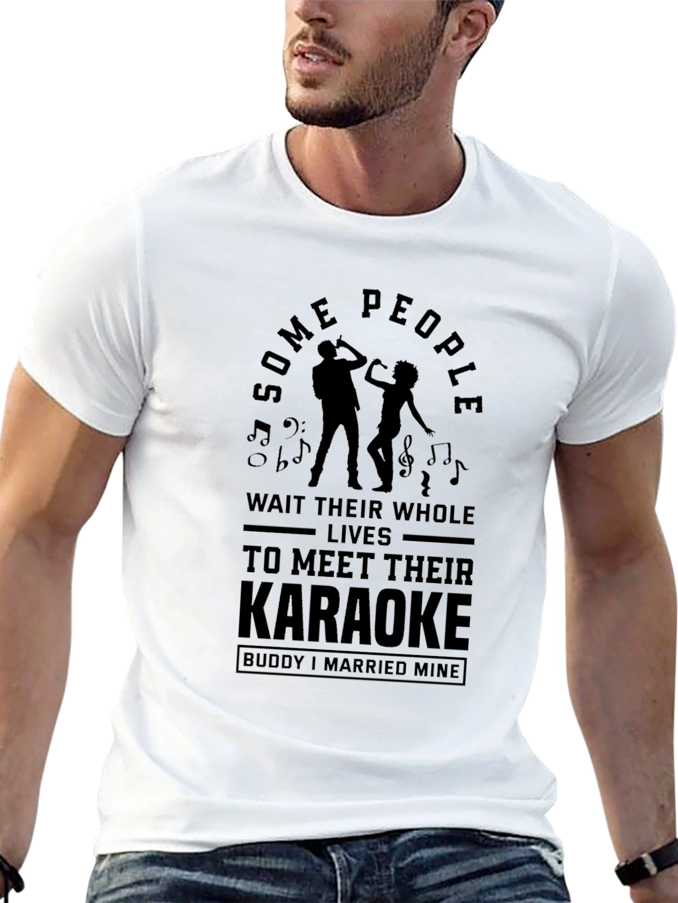 Black Karaoke Buddy T-Shirt - Funny Music Lover Tee view 13