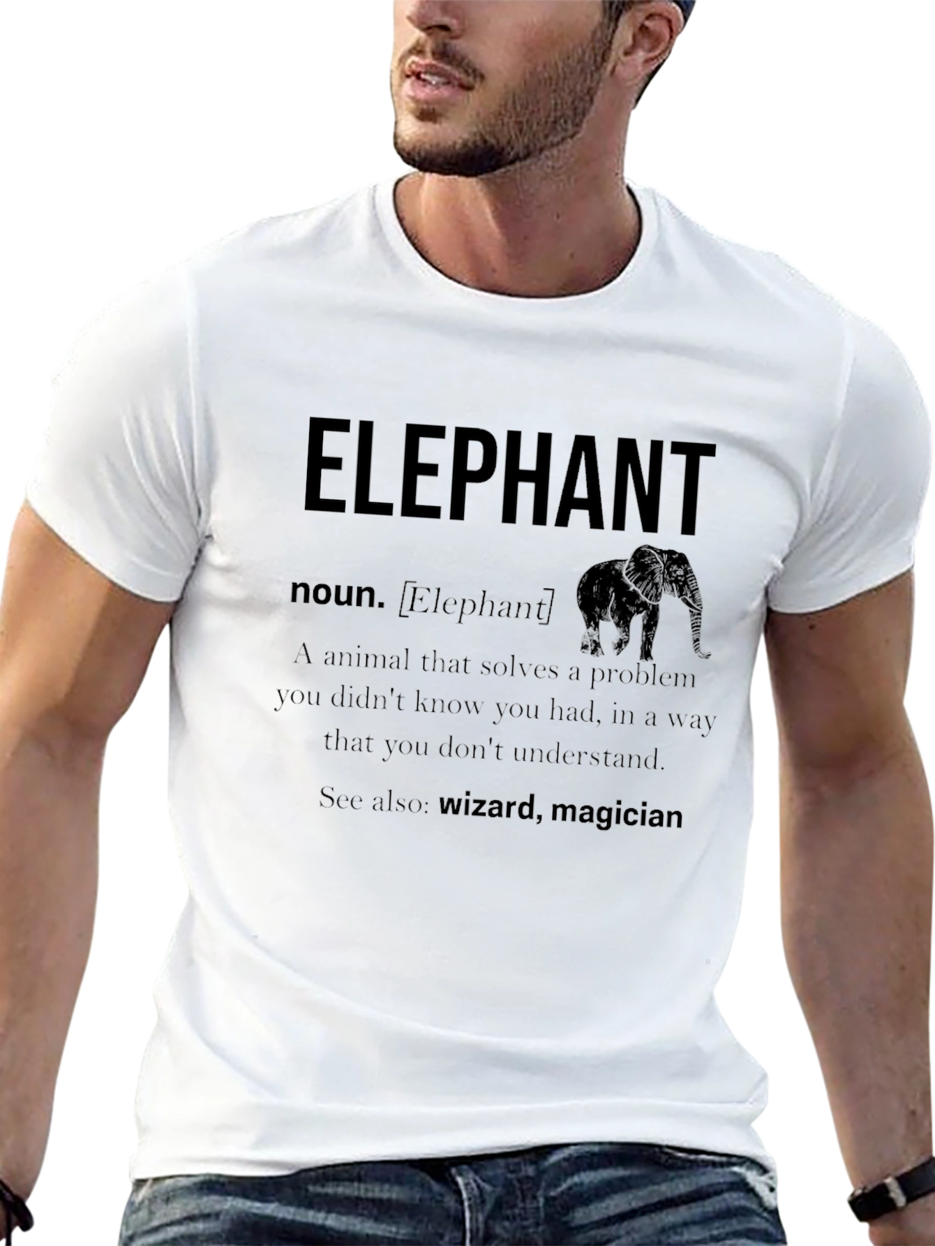 Black Elephant Definition T-Shirt view 13