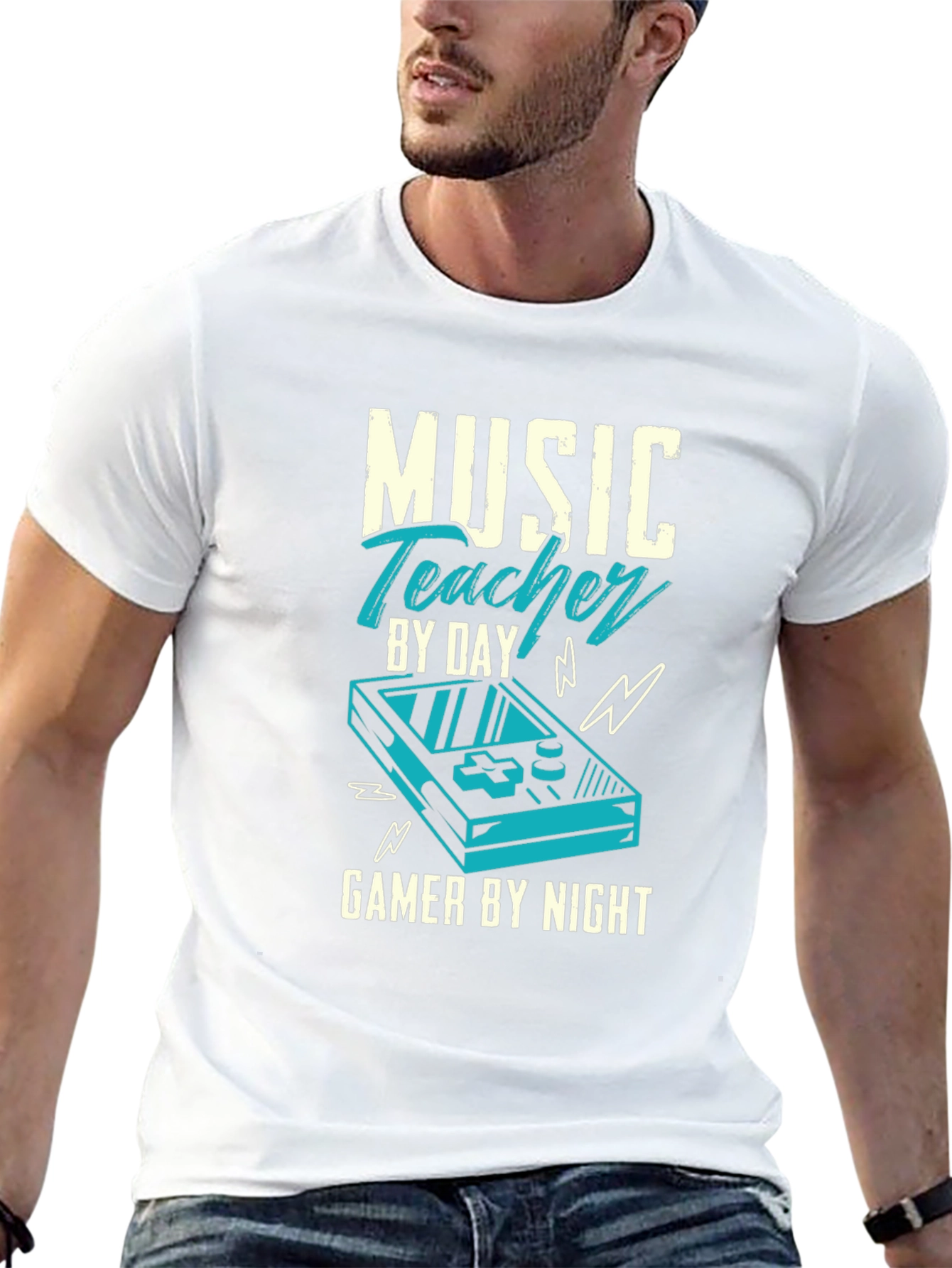 Black Music Teacher Gamer T-Shirt view 13