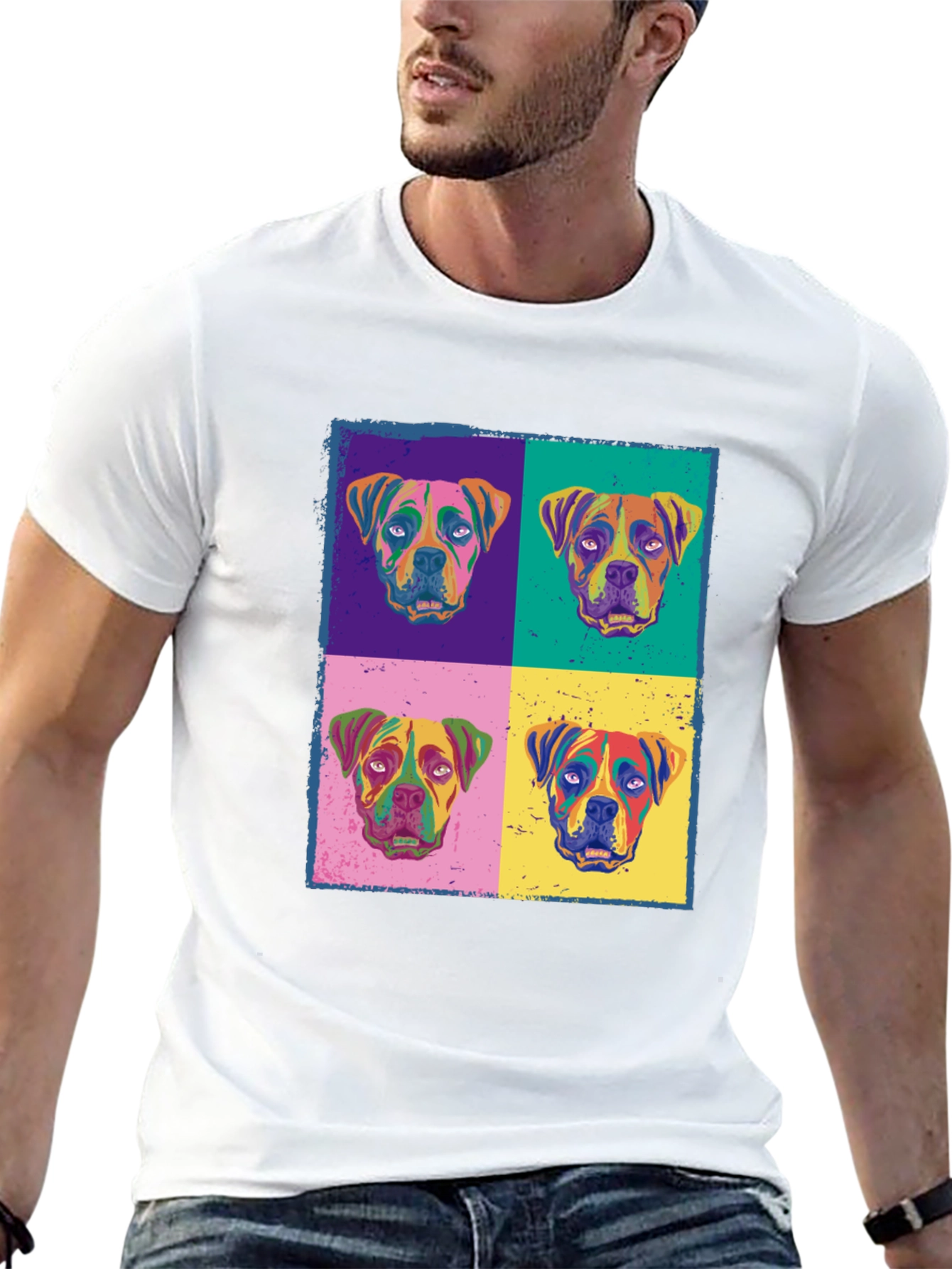 Black Dog Pop Art Print Black T-Shirt view 13