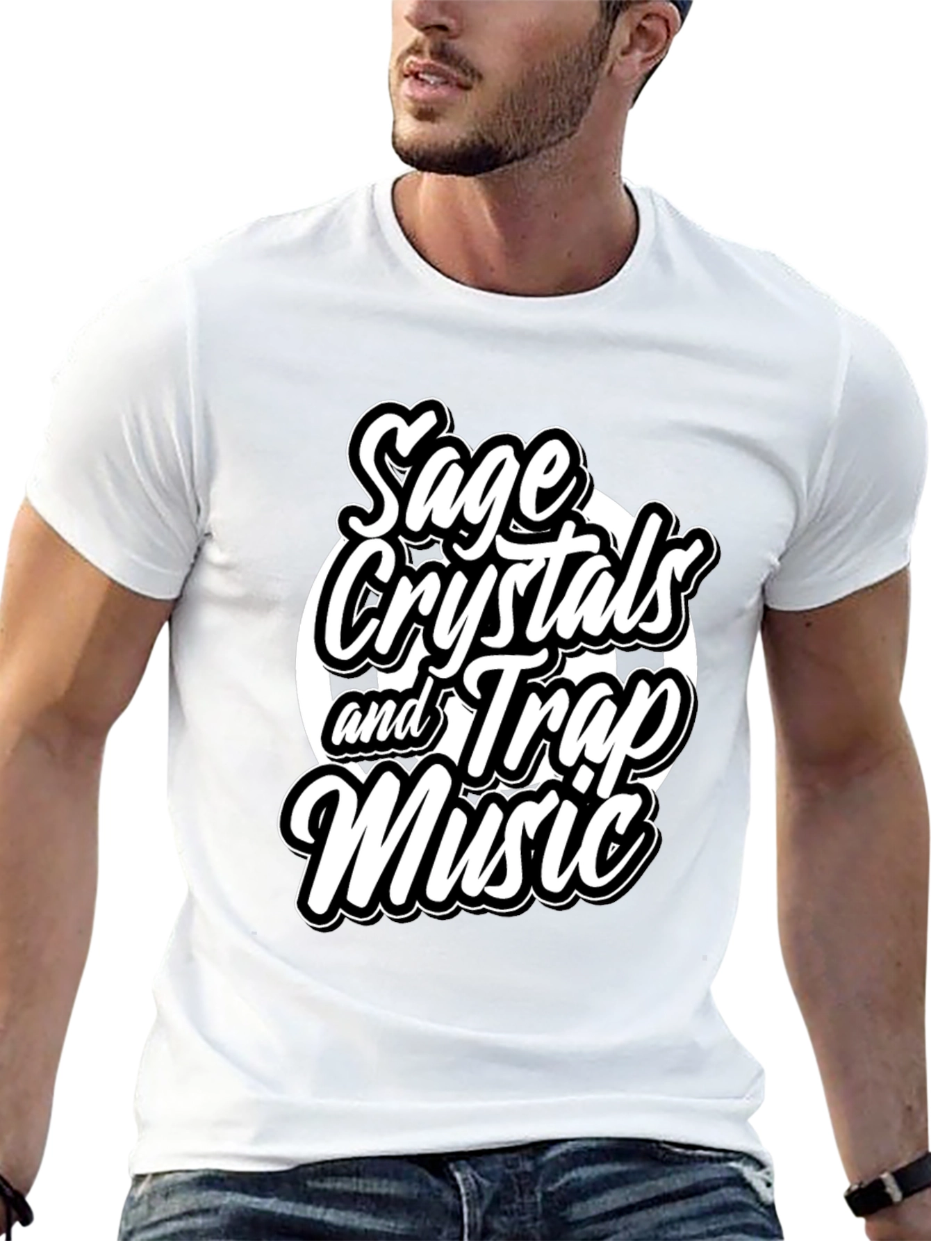 Black Sage Crystals & Trap Music Black Graphic Tee view 13