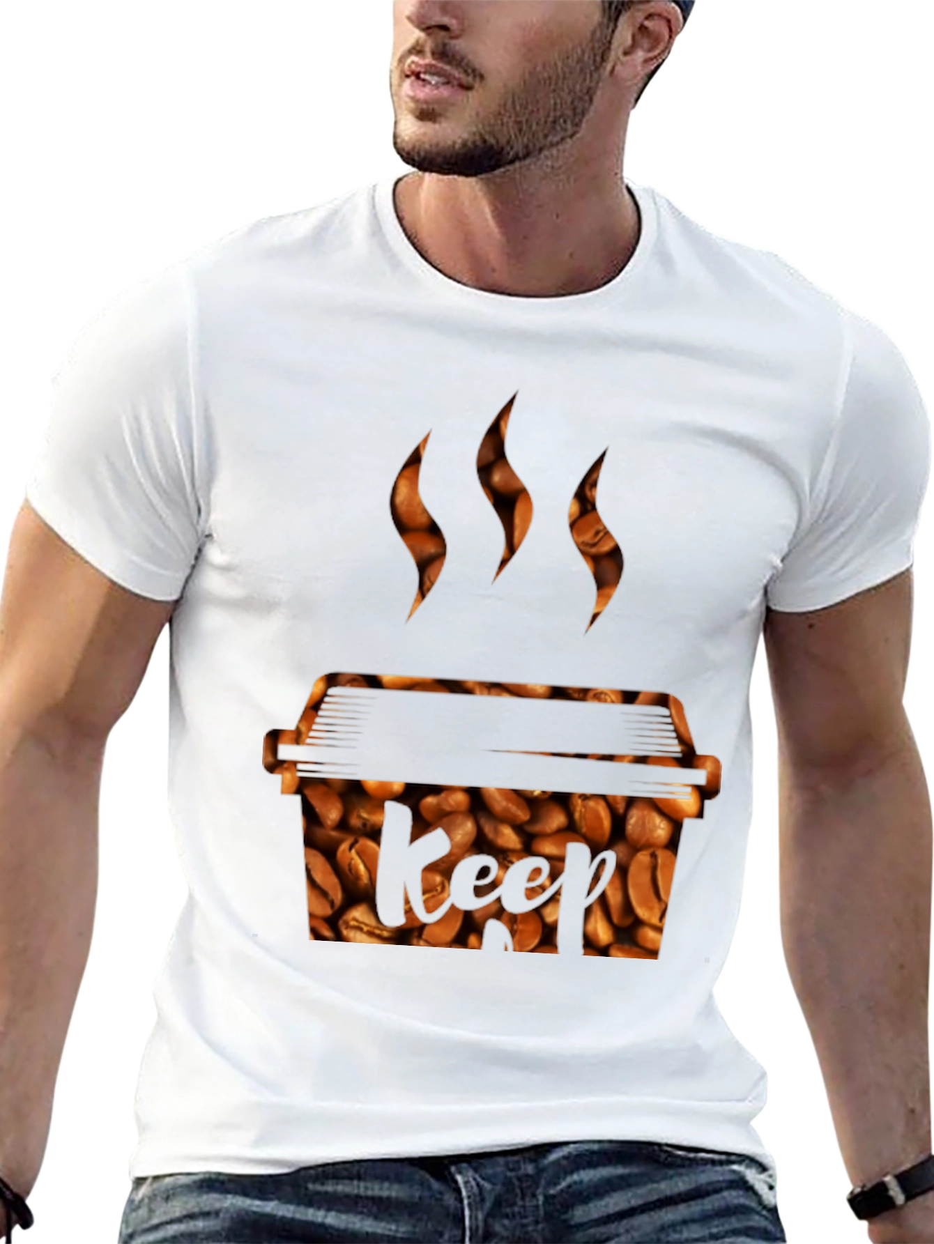 Black Coffee Bean Grill T-Shirt - Keef Design view 13