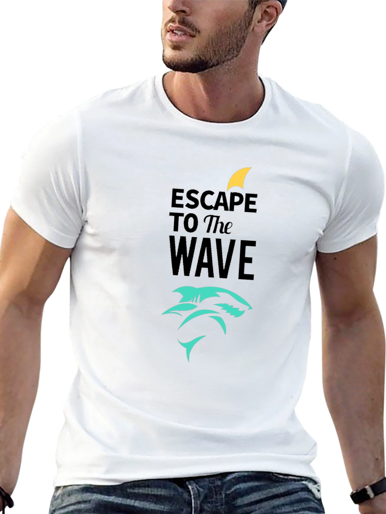 Black Escape to the Wave Black Graphic Tee view 13