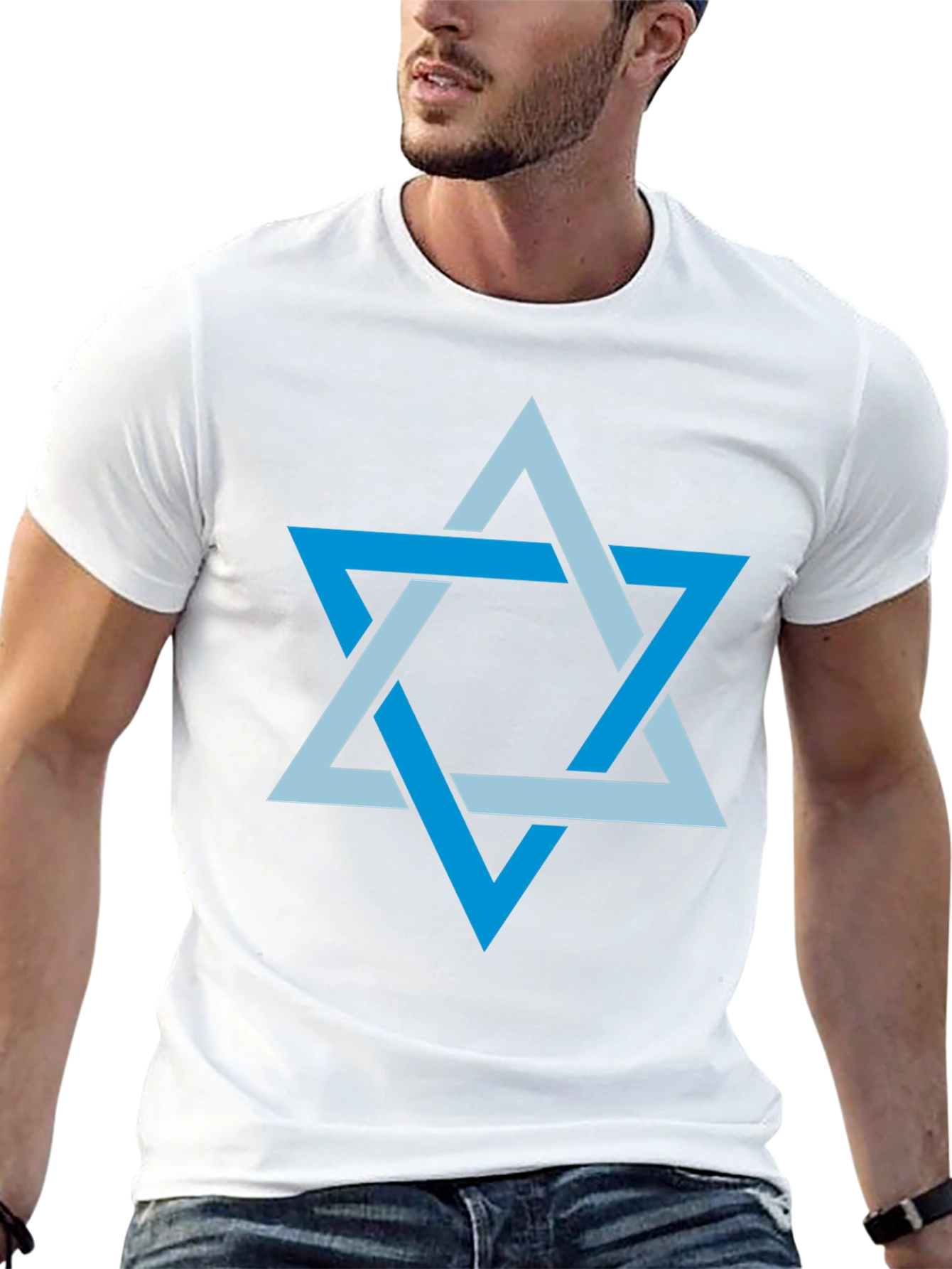 Black Star of David Men's Graphic T-Shirt view 13