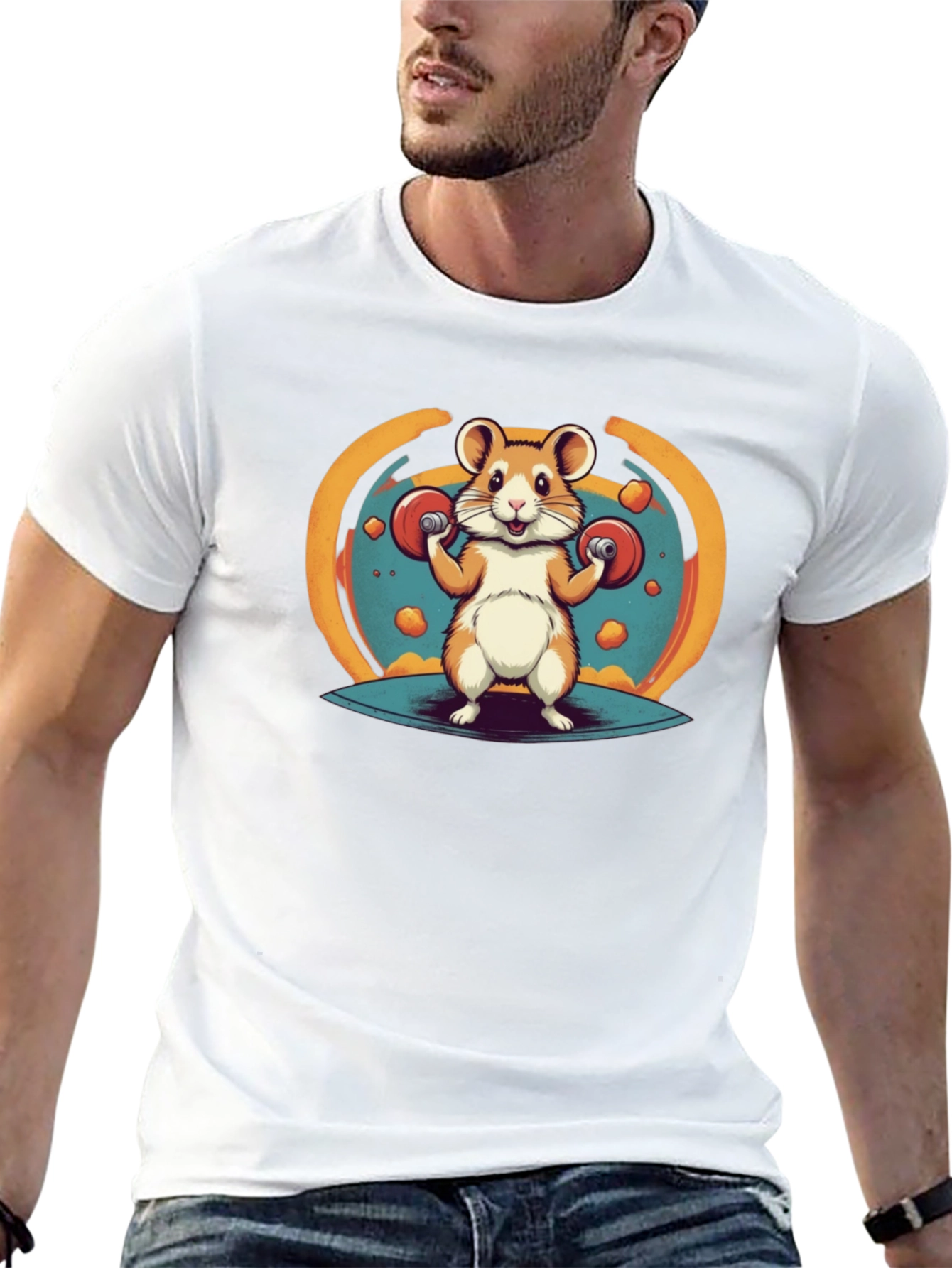 Black Hamster Gym T-Shirt - Funny Workout Tee view 13