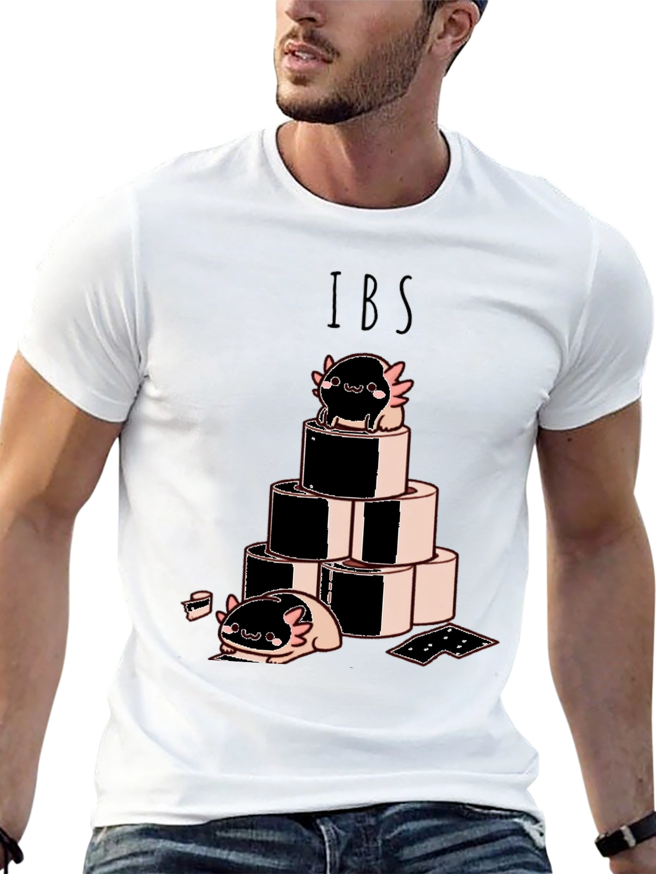 Black IBS Axolotl T-Shirt - Cute & Comfy Tee view 13