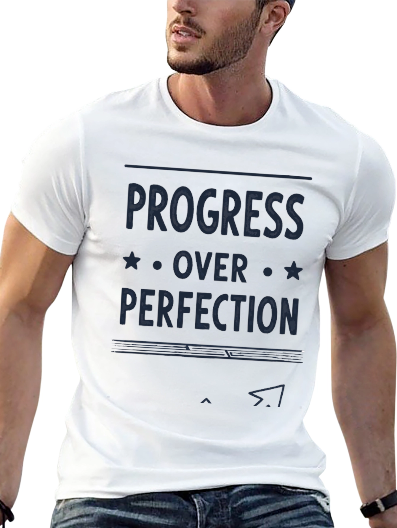 Black Progress Over Perfection T-Shirt - Motivational Tee view 13