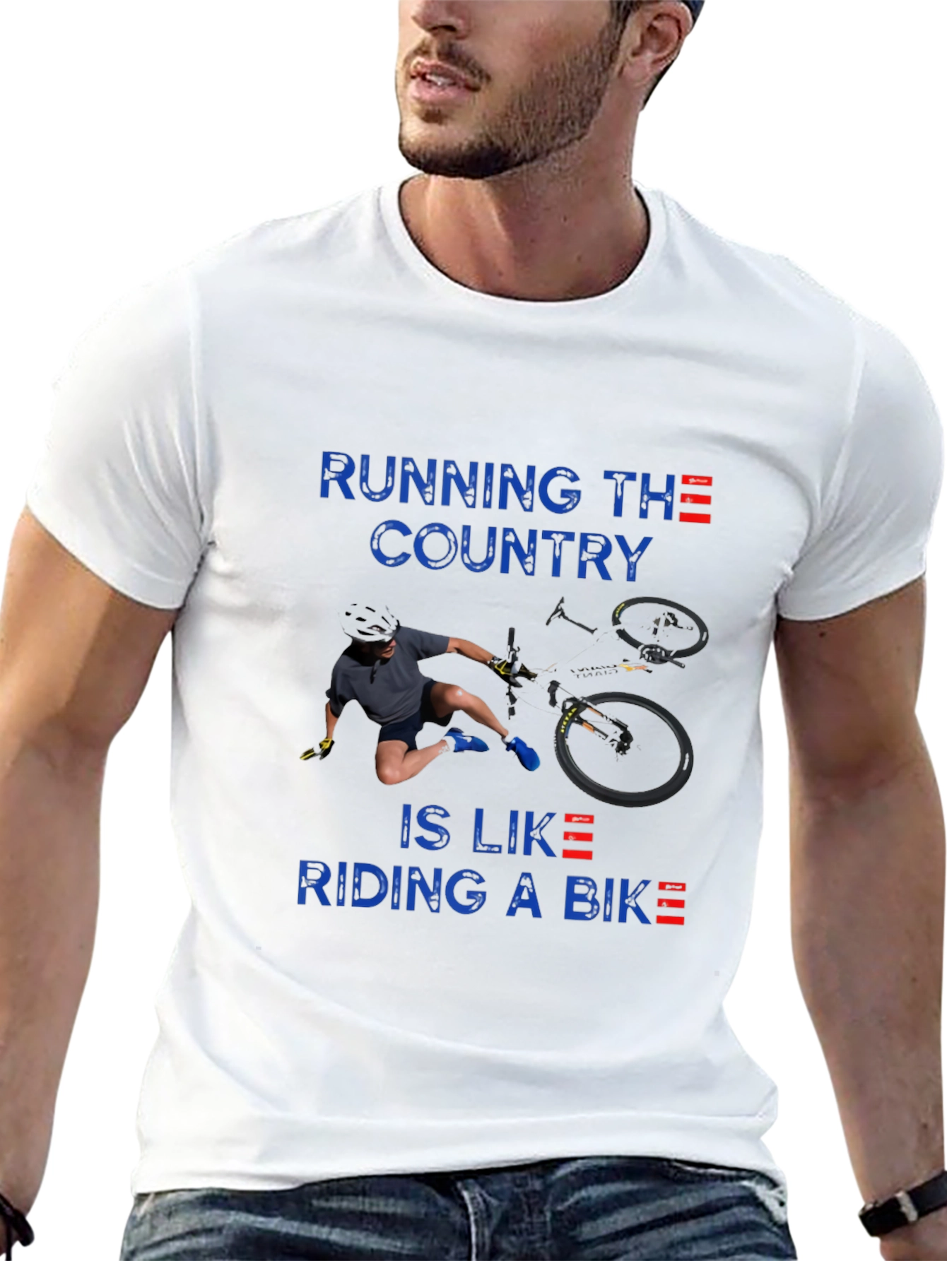 Black Running the Country Like Riding a Bike T-Shirt view 13