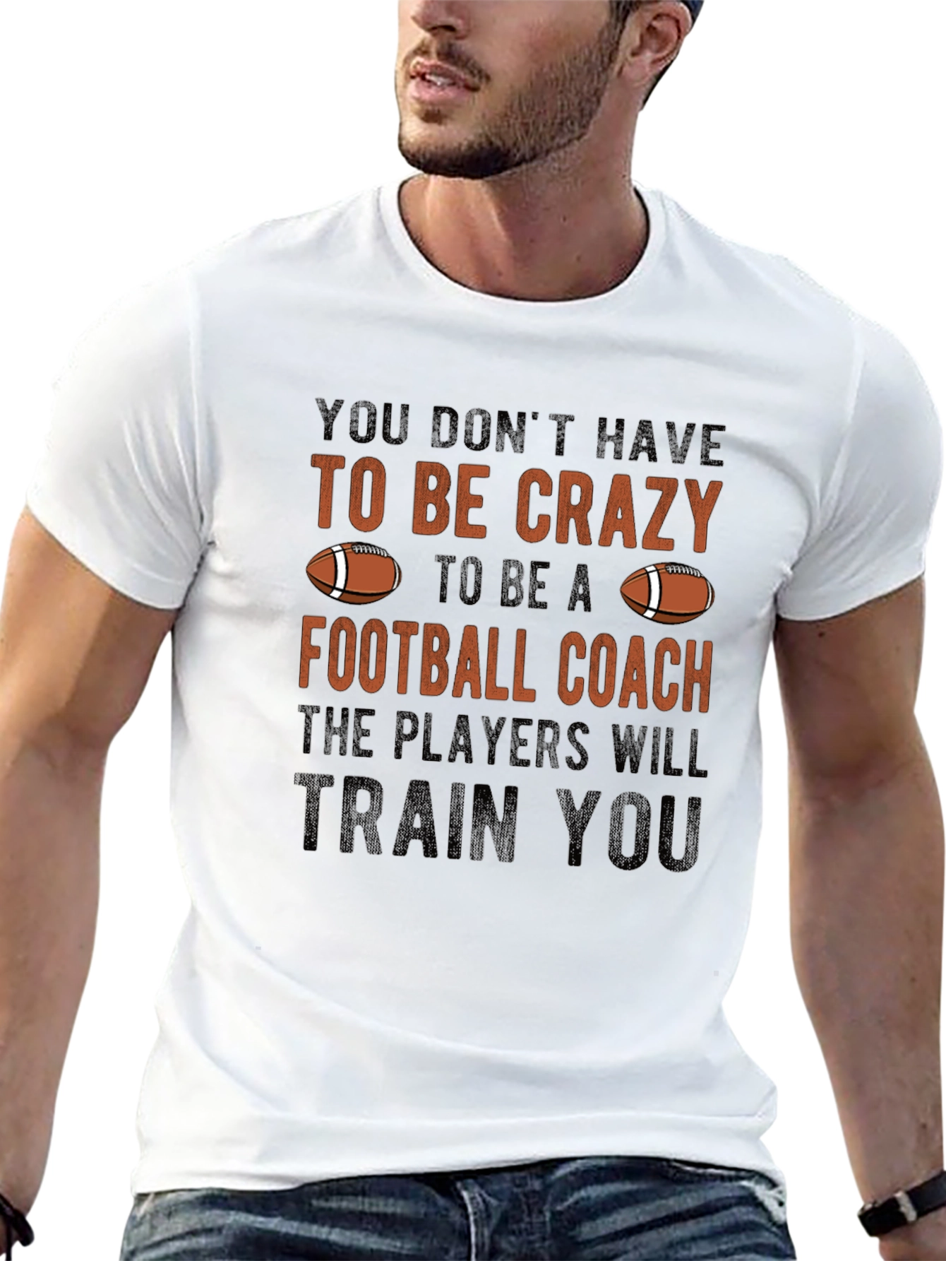 Black Funny Football Coach T-Shirt view 13