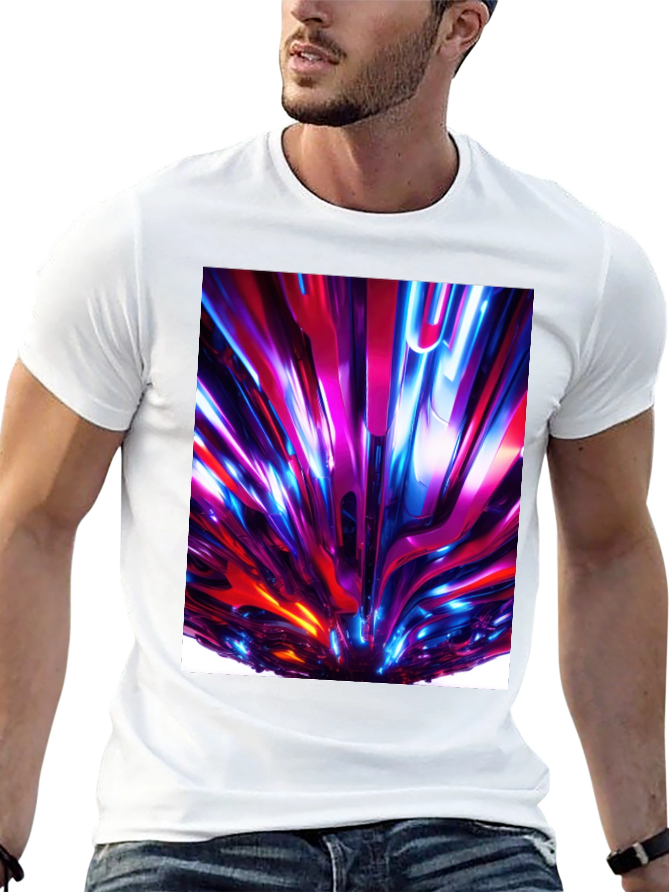 Black Abstract Art Black T-Shirt view 13