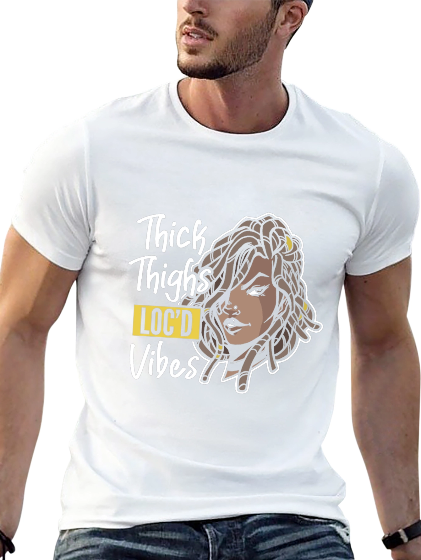 Black Thick Thighs Loc'd Vibes Graphic Tee view 13
