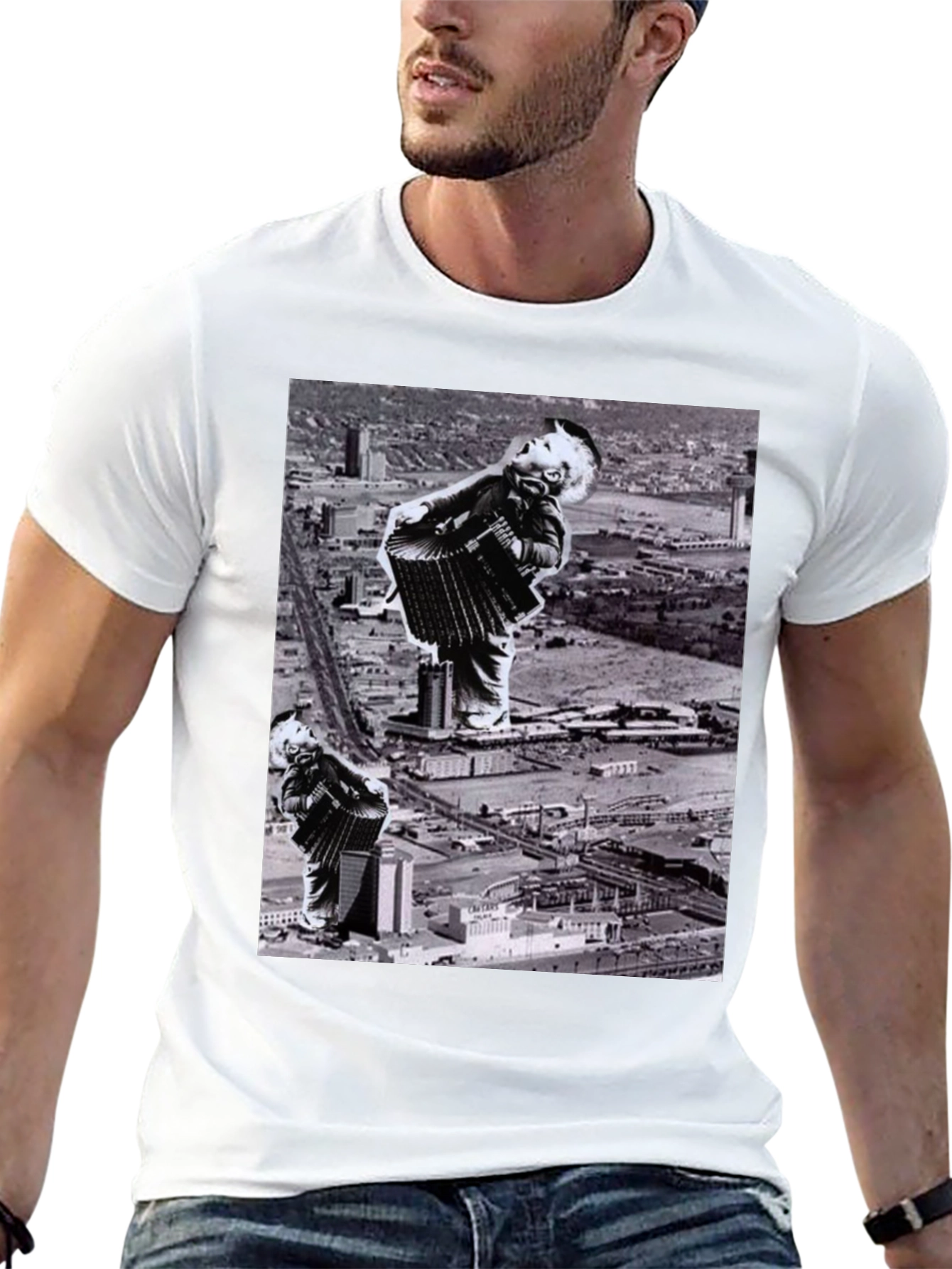 Black Accordion Player Black T-Shirt view 13