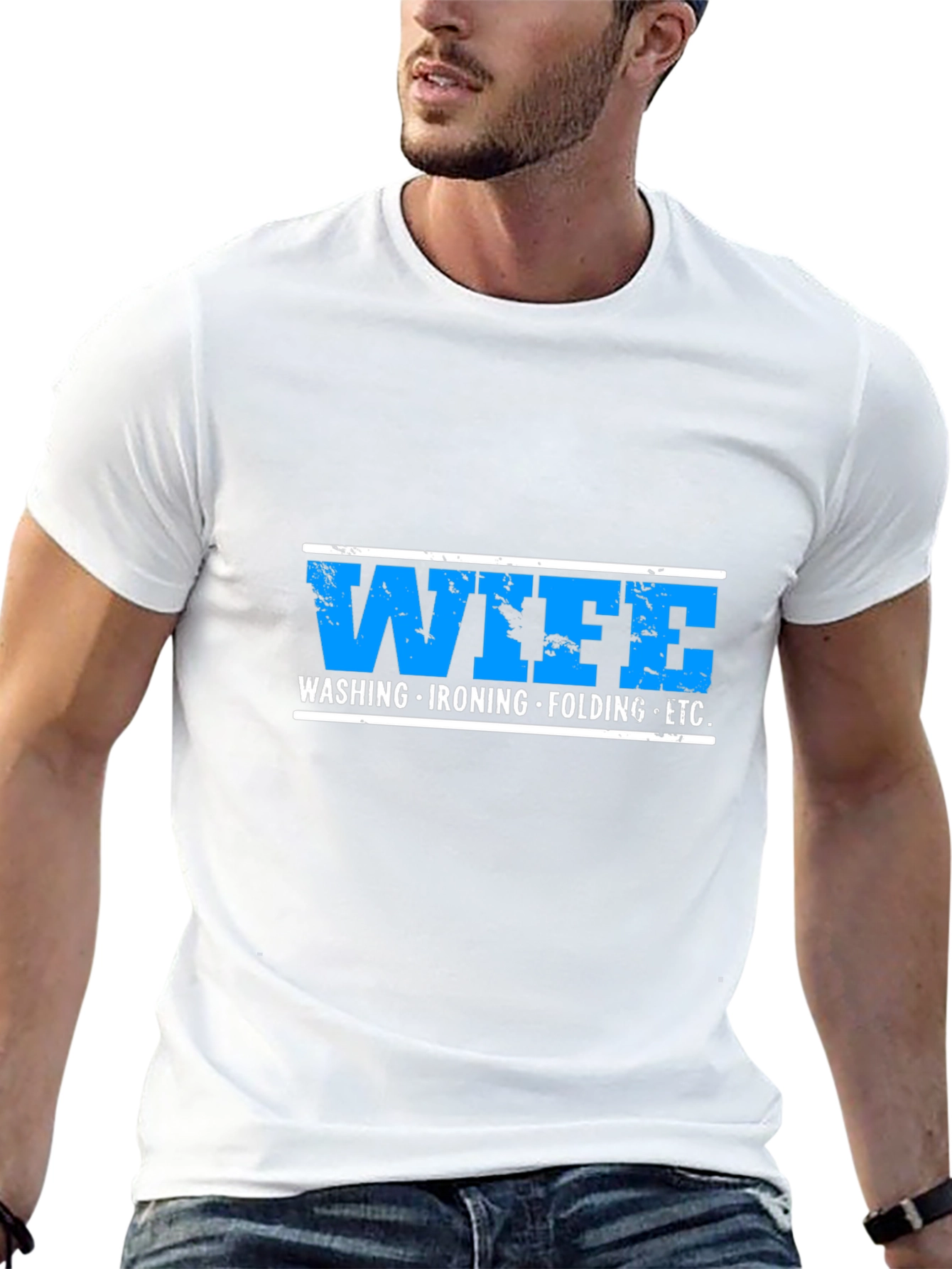 Black Wife Washing Ironing Folding ETC Funny Graphic T-Shirt view 13