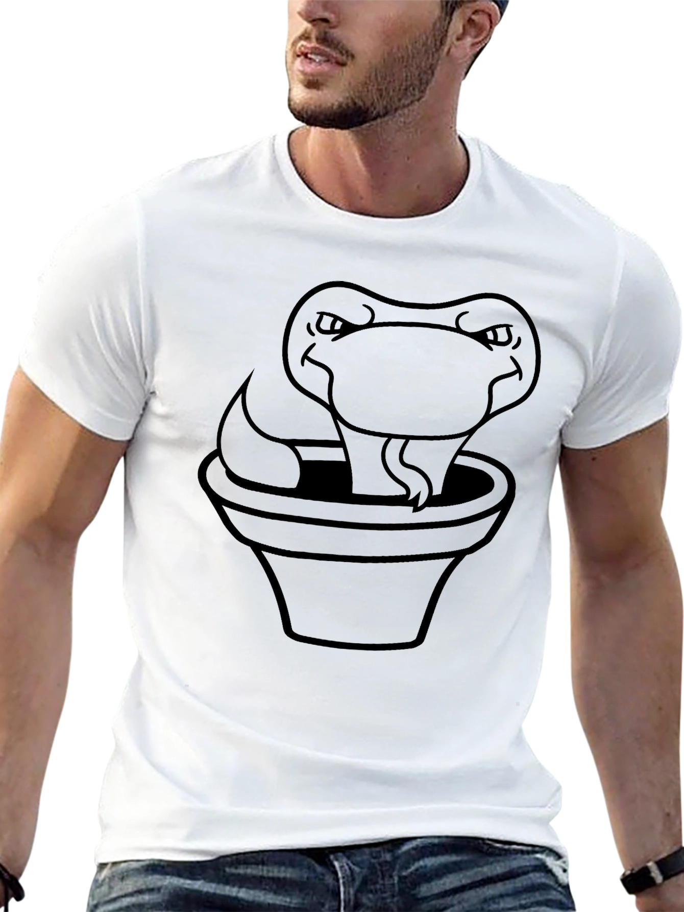 Black Snake in a Pot Black T-Shirt view 13