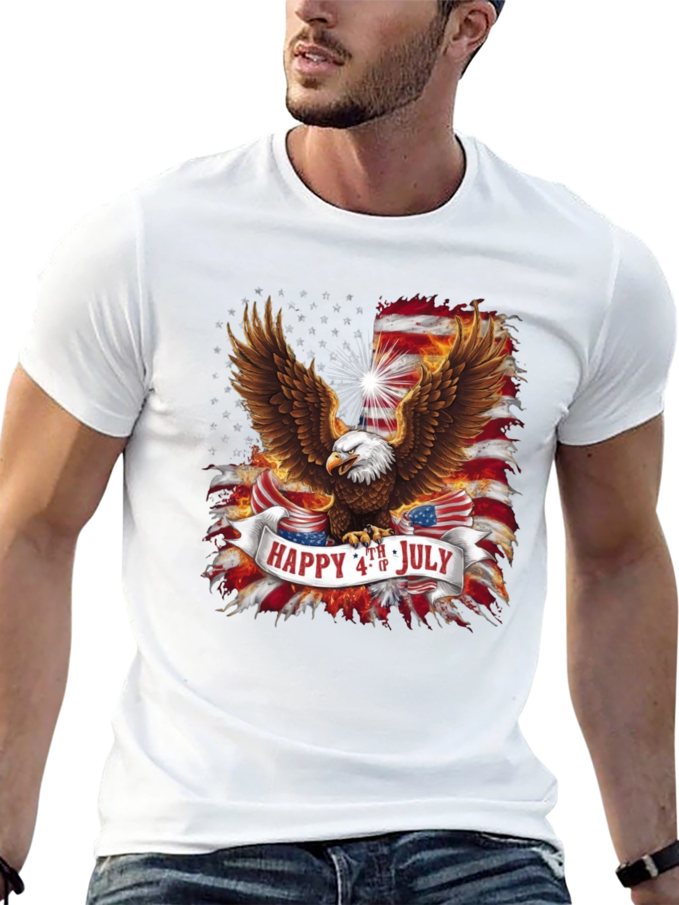 Black Patriotic Eagle 4th of July Graphic Tee view 13