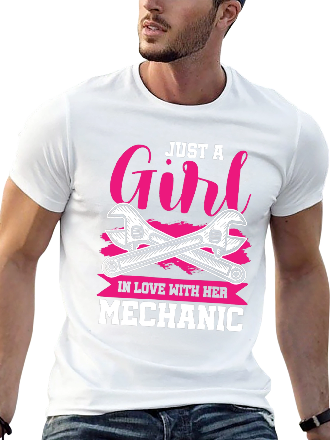 Black Just A Girl In Love With Her Mechanic T-Shirt view 13