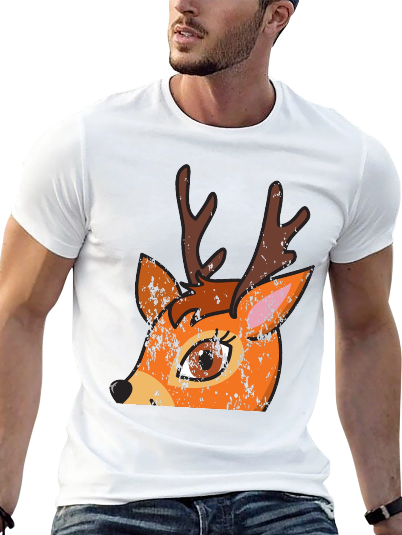 Black Deer Graphic T-Shirt - Unisex Black Tee view 13