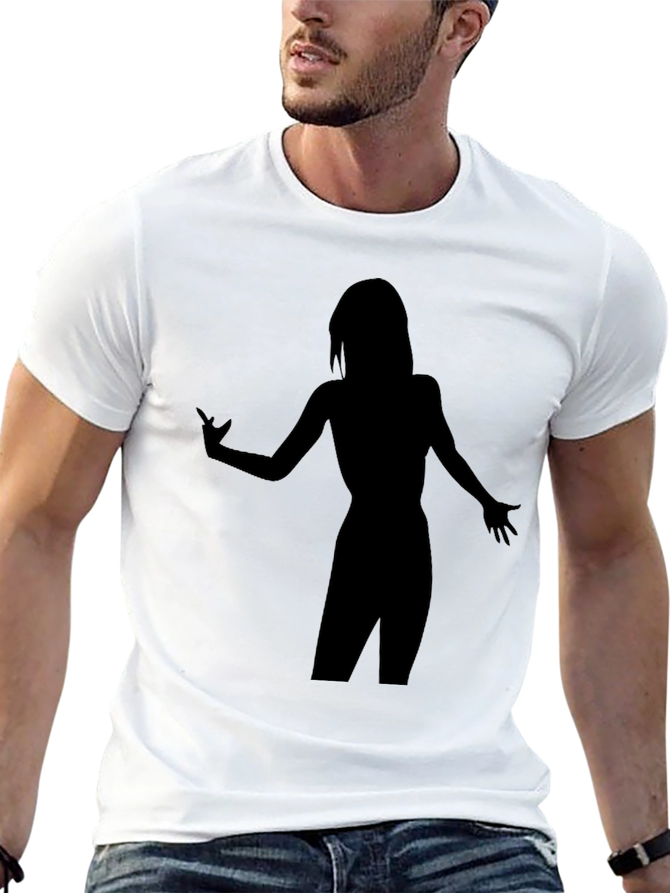 Black Silhouette Graphic T-Shirt - Stylish Black Tee view 13