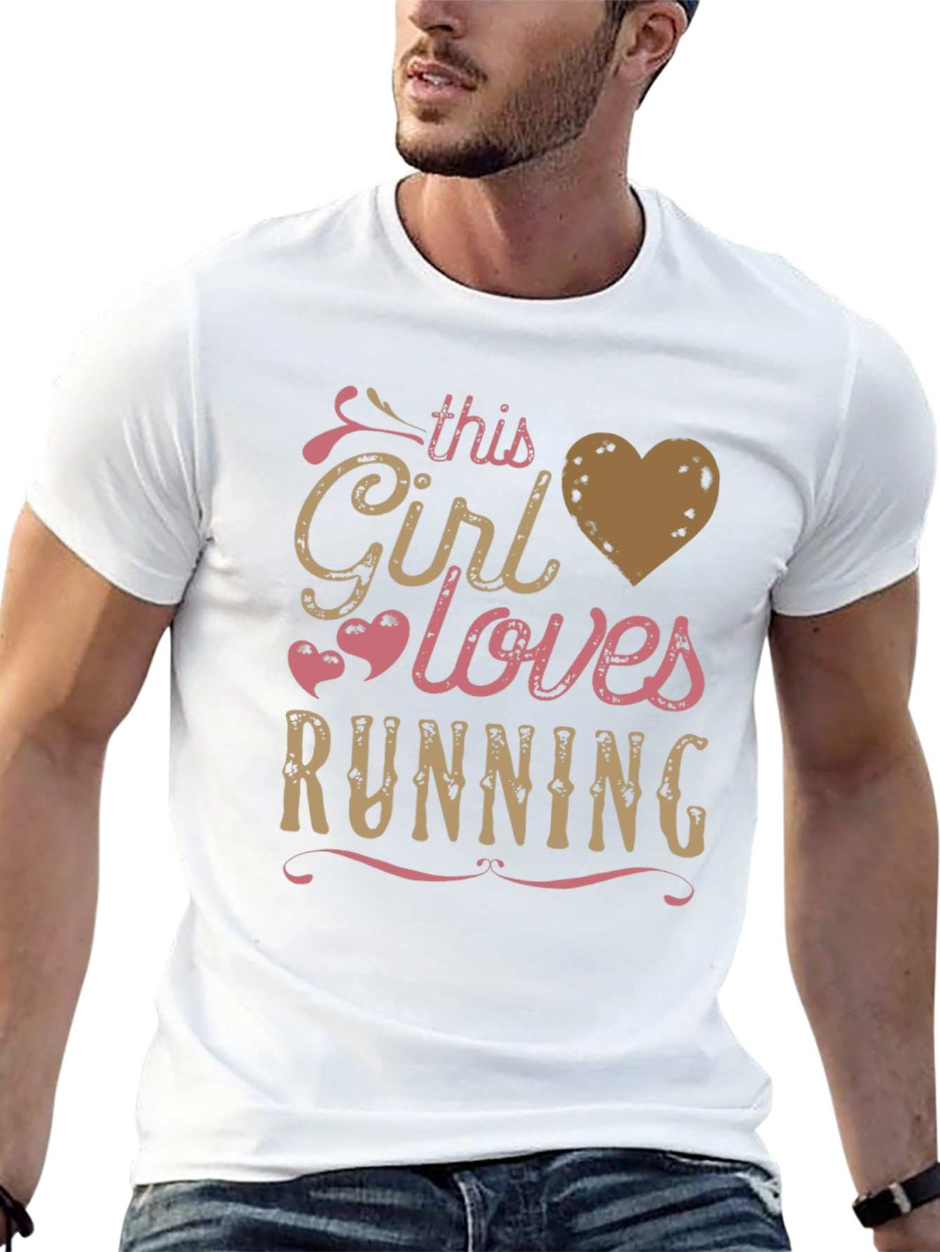 Black This Girl Loves Running - Graphic T-Shirt view 13