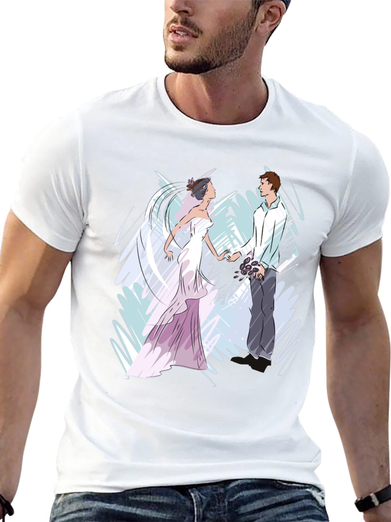 Black Bride & Groom Graphic T-Shirt - Black view 13