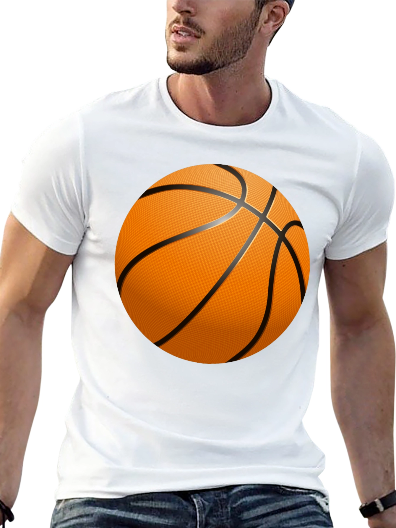 Black Basketball Graphic T-Shirt - Black Cotton Tee view 13